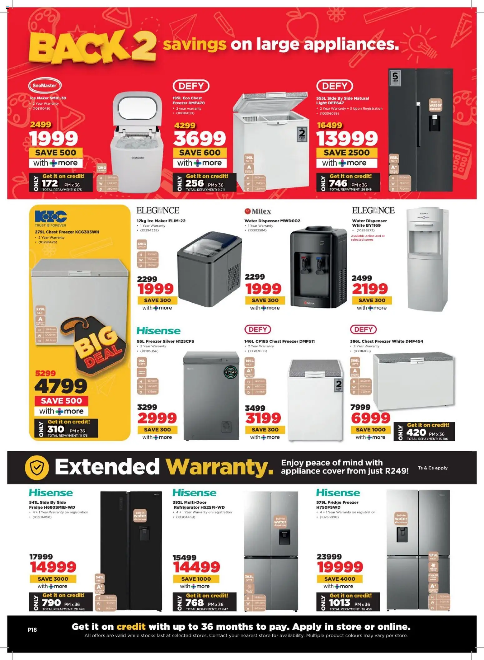 New HiFi Corp catalogue – valid from 29.12.2025 | Page: 18 | Products: Refrigerator, Freezer fridge, Fridge, Water
