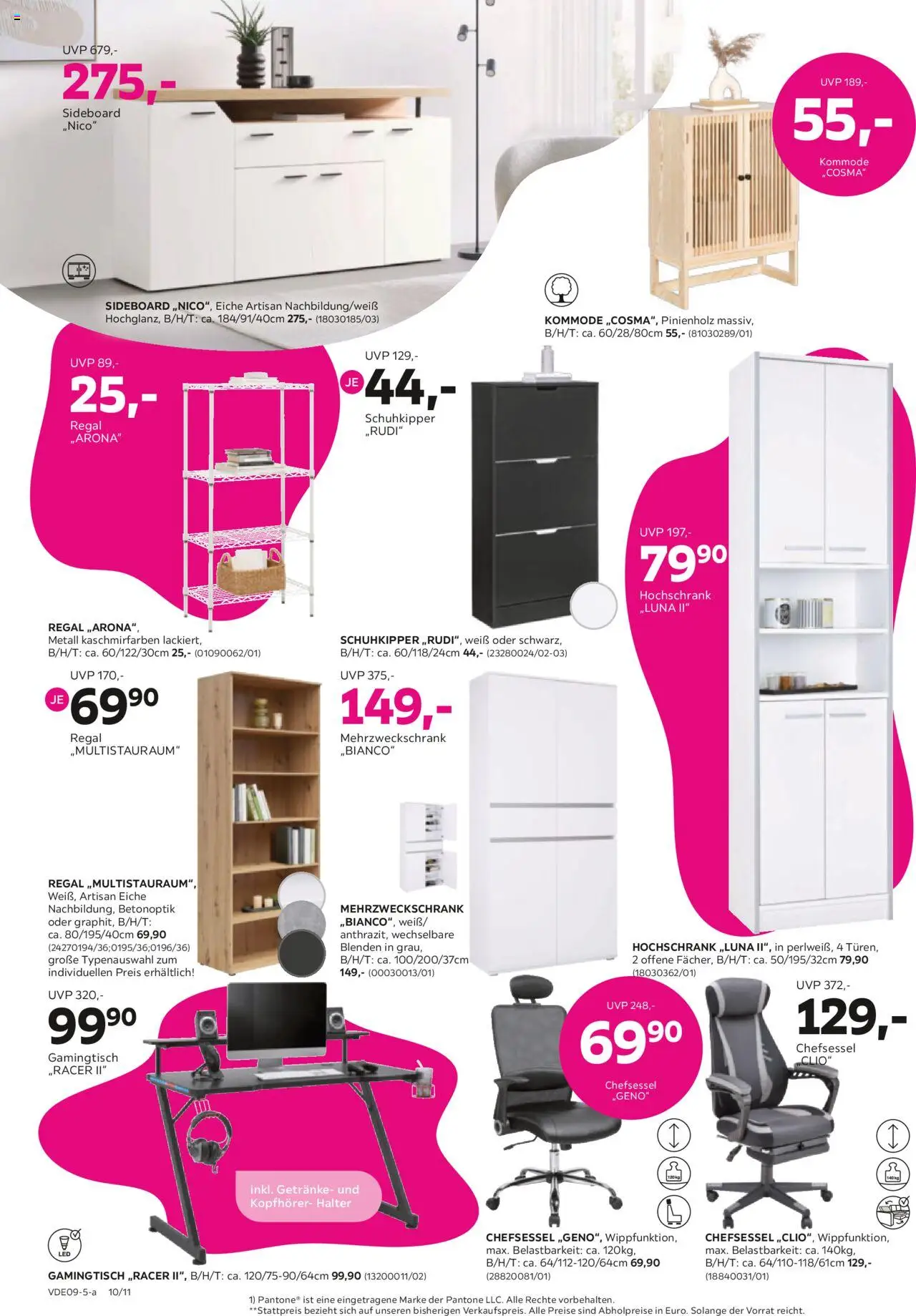 Mömax Prospekt 	 - gültig ab dem 25.08.2025 | Seite: 10 | Produkte: Sideboard, Schuhkipper, Hochschrank, Kopfhörer