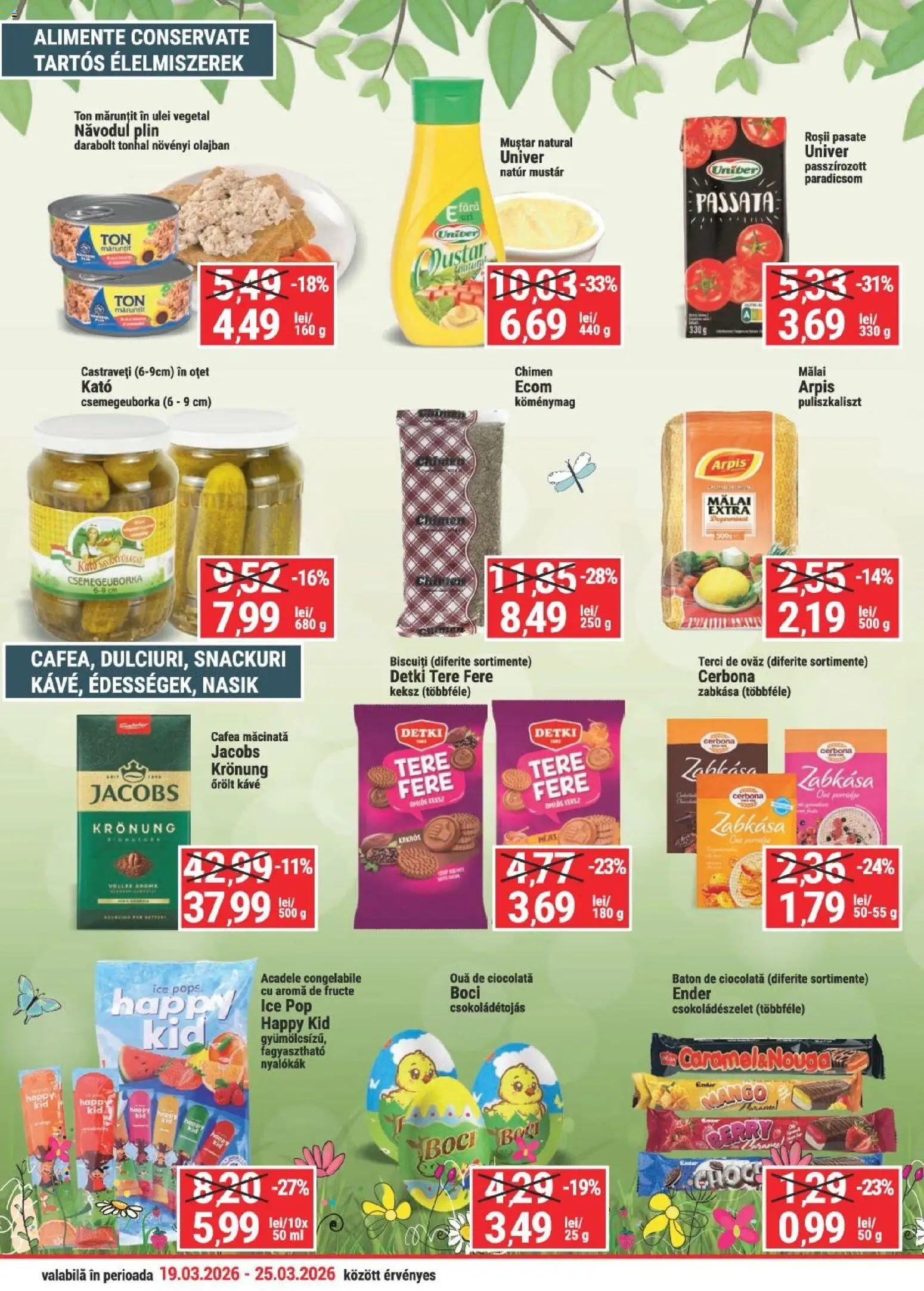 Noul catalog Merkur – valabil de la 19.03.2026 | Pagină: 3 | Produse: Cafea, Ciocolată, Castraveți, Fructe