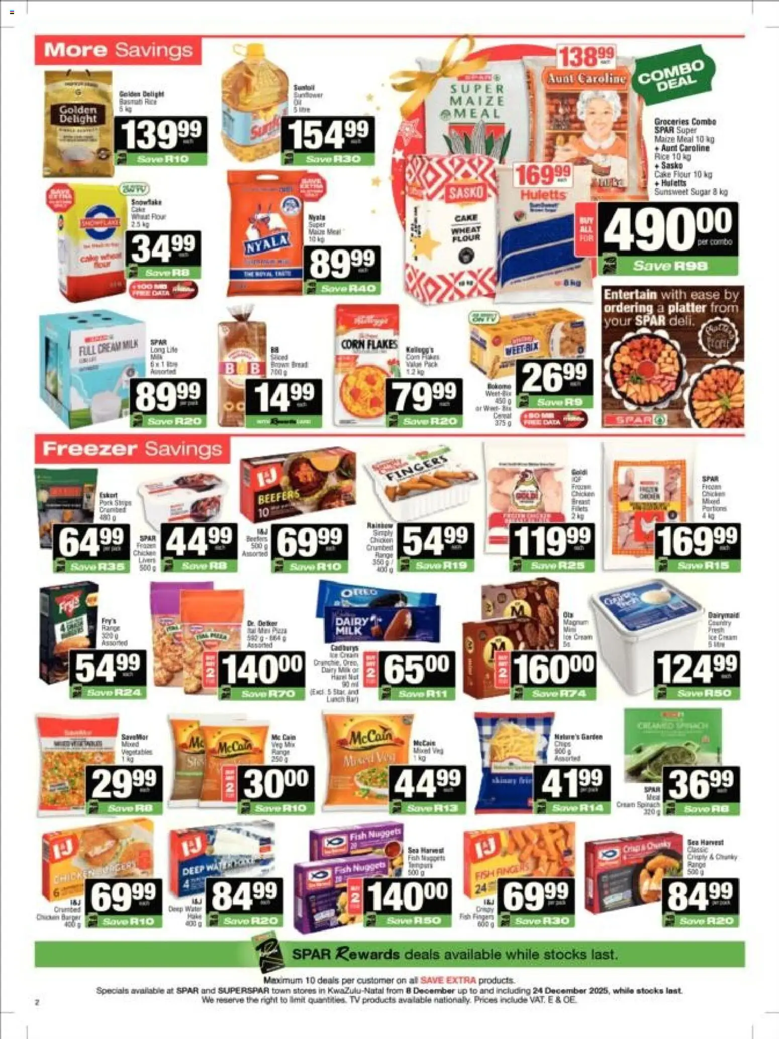 New Superspar catalogue – valid from 08.12.2025 | Page: 2 | Products: Flour, Rice, Fish, Flakes