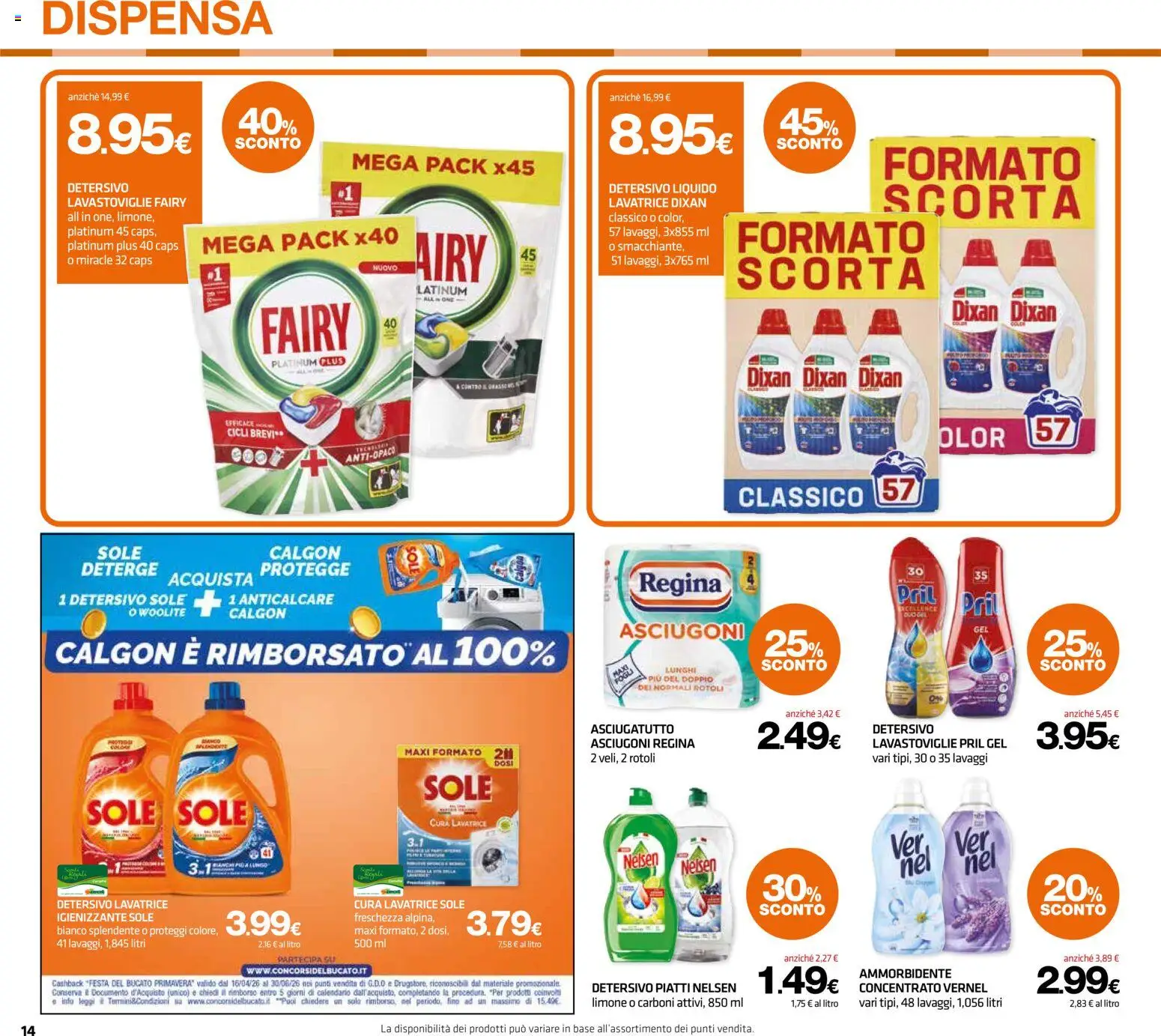 Volantino Superconti del 23.04.2026 | Pagina: 15 | Prodotti: Limone, Lavatrice, Lavastoviglie, Asciugatutto