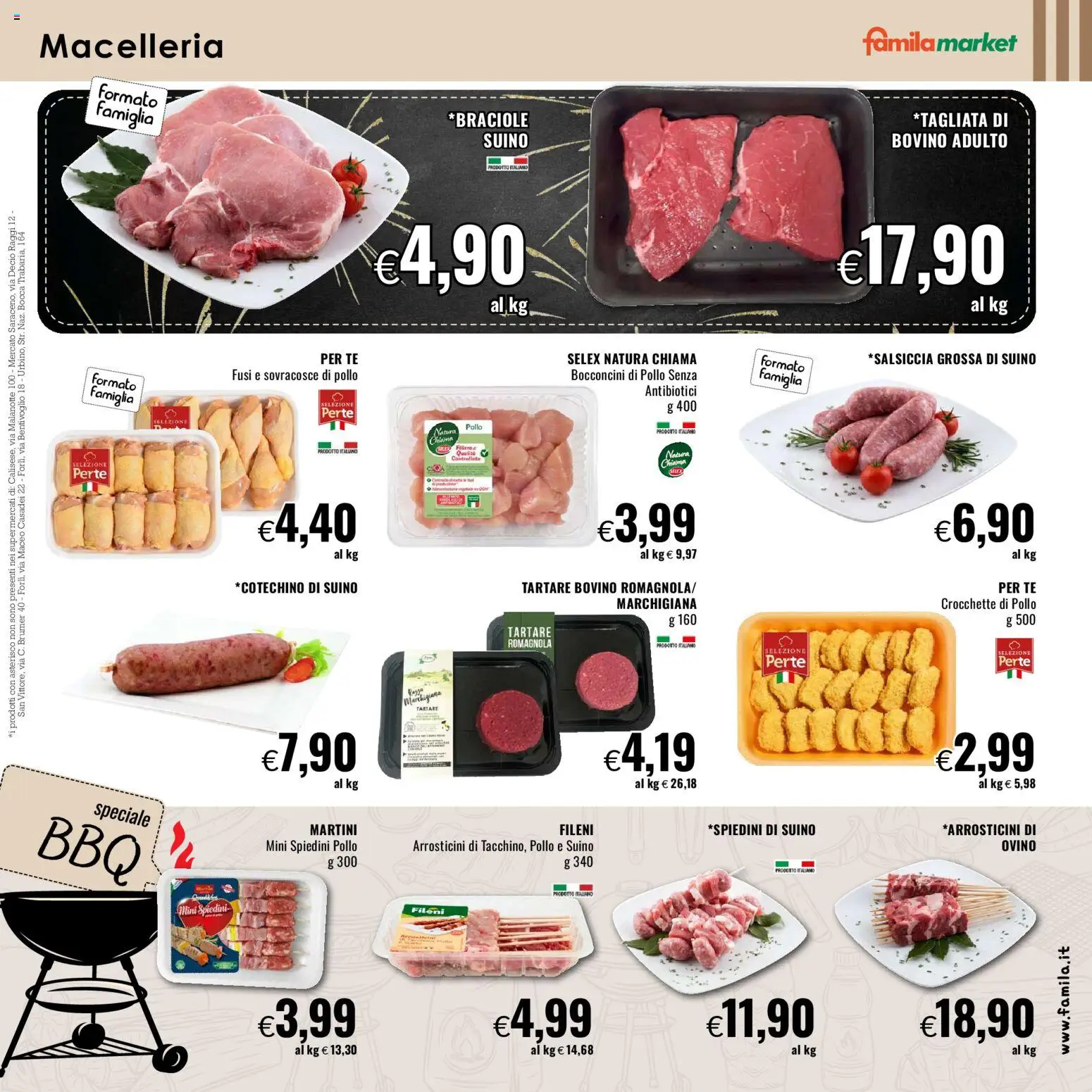 Volantino Famila del 28.12.2025 | Pagina: 9 | Prodotti: Bovino, Pollo, Tè, Suino