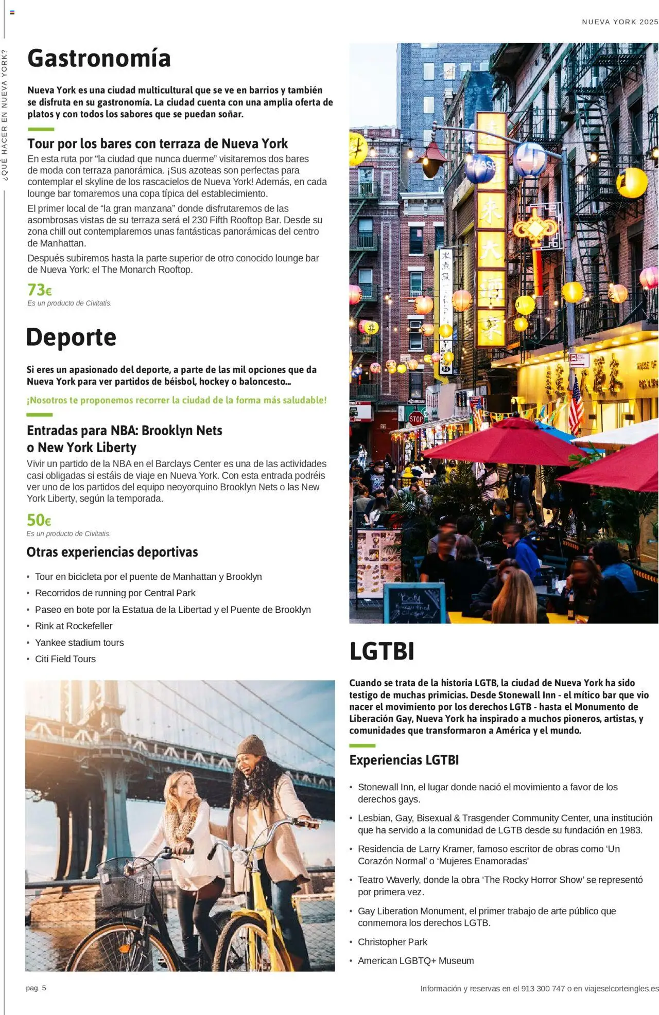 Viajes El Corte Inglés Nueva York │ válido desde el 10.01.2025 | Página: 5 | Productos: Bicicleta, Manzana, Té