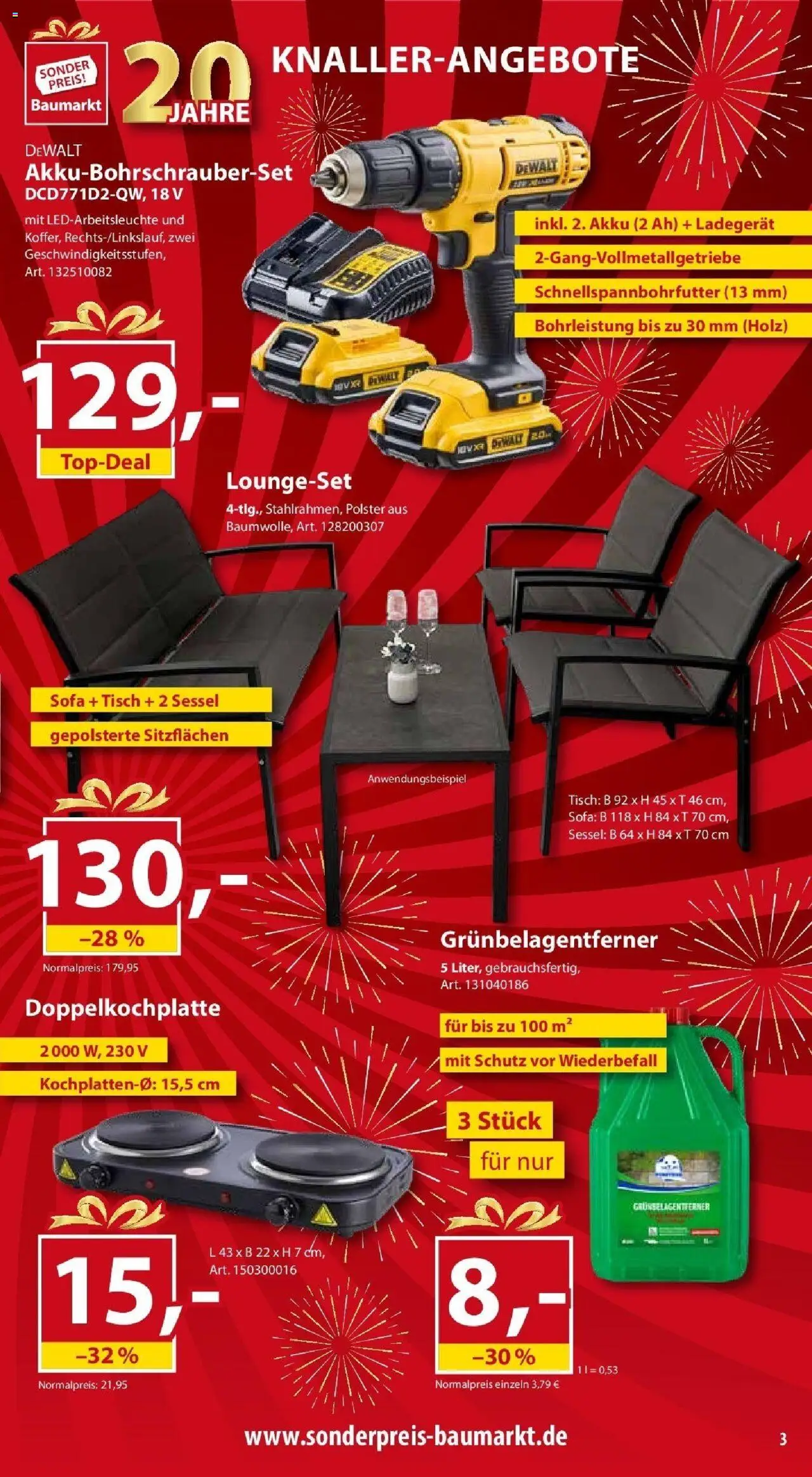 Sonderpreis Baumarkt - Wiedereröffnung Wenden - gültig ab dem 13.05.2025 | Seite: 3 | Produkte: Sofa, Sessel, Tisch, Ladegerät