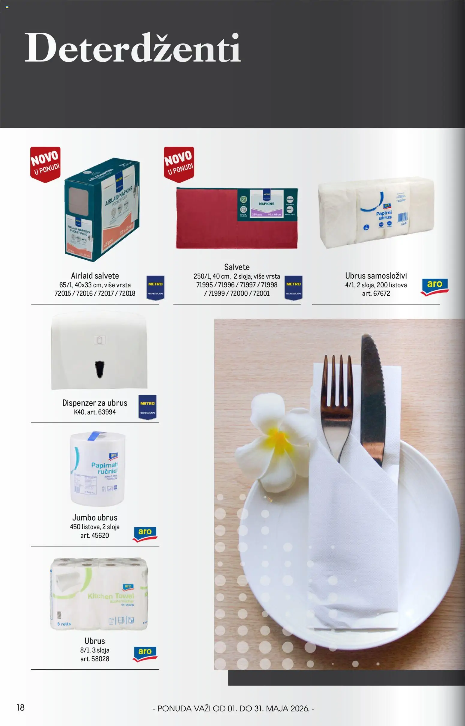 Metro katalog - važi od 01.05.2026 | Strana: 18 | Proizvode: Salvete, Ubrus