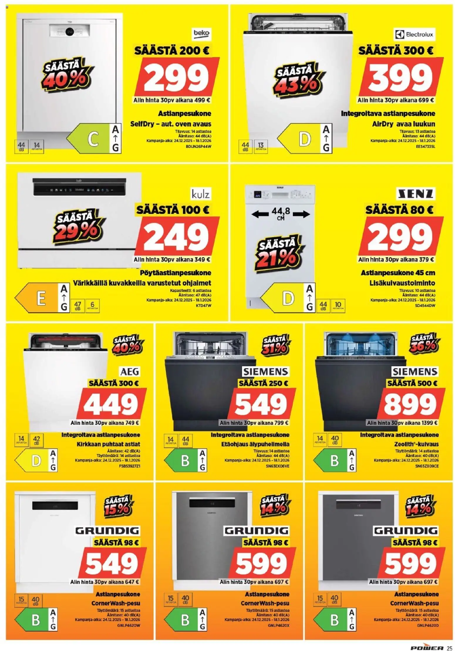 Power tarjoukset – voimassa 24.12.2025 alkaen | Sivu: 29 | Tuotteet: Astianpesukone