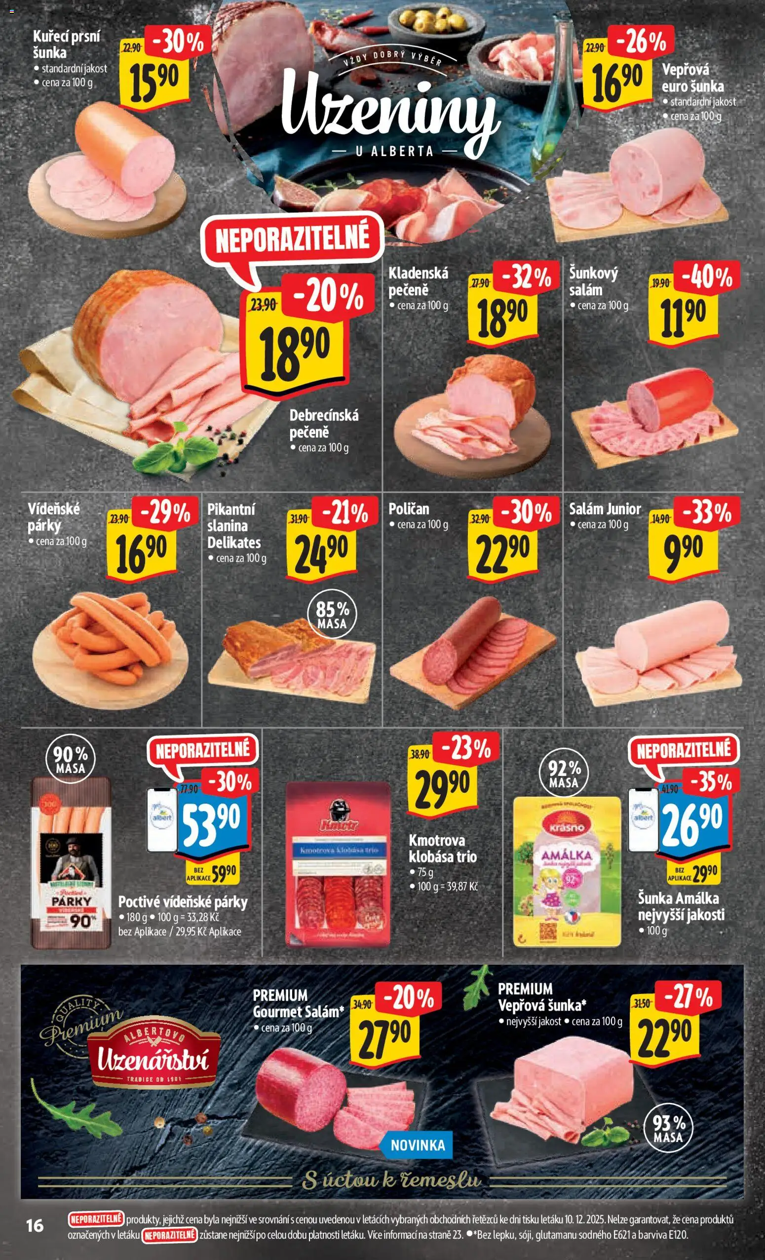 Albert leták - Hypermarket od 27.12.2025 | Strana: 25 | Produkty: Šunka, Vídeňské párky, Klobása, Slanina