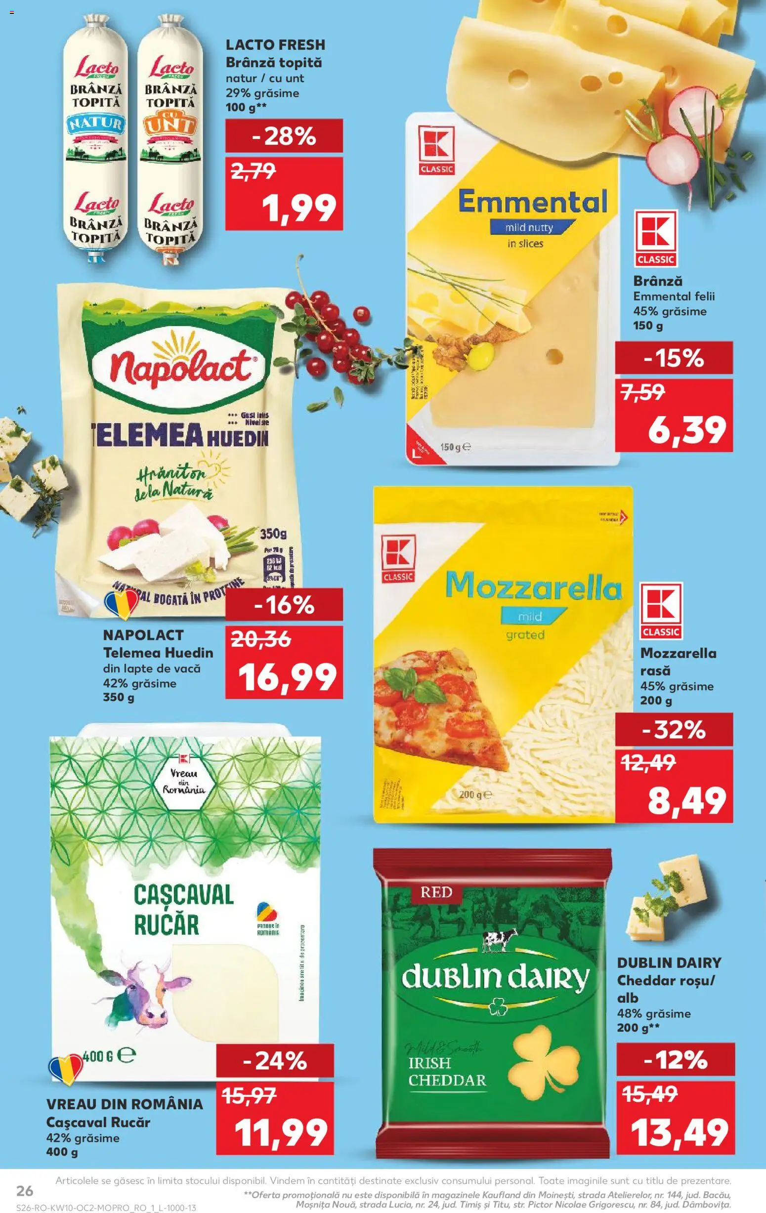 Noul catalog Kaufland – valabil de la 04.03.2026 | Pagină: 26 | Produse: Masaüstü kılıfı, Mozzarella, Unt, Brânză