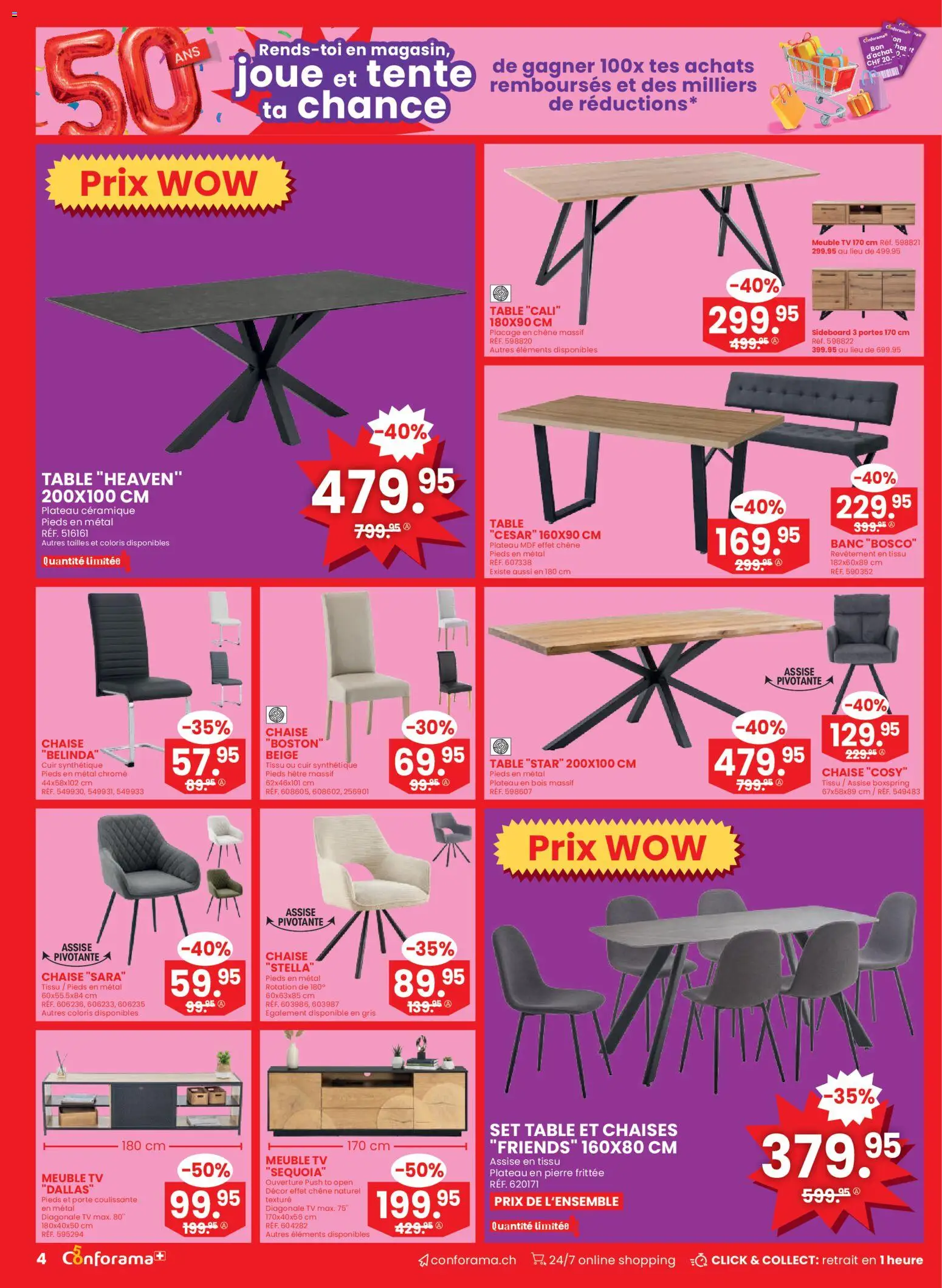 Conforama aktionen FR – gültig ab 11.03.2026 | Seite: 4 | Produkte: TV, Sideboard