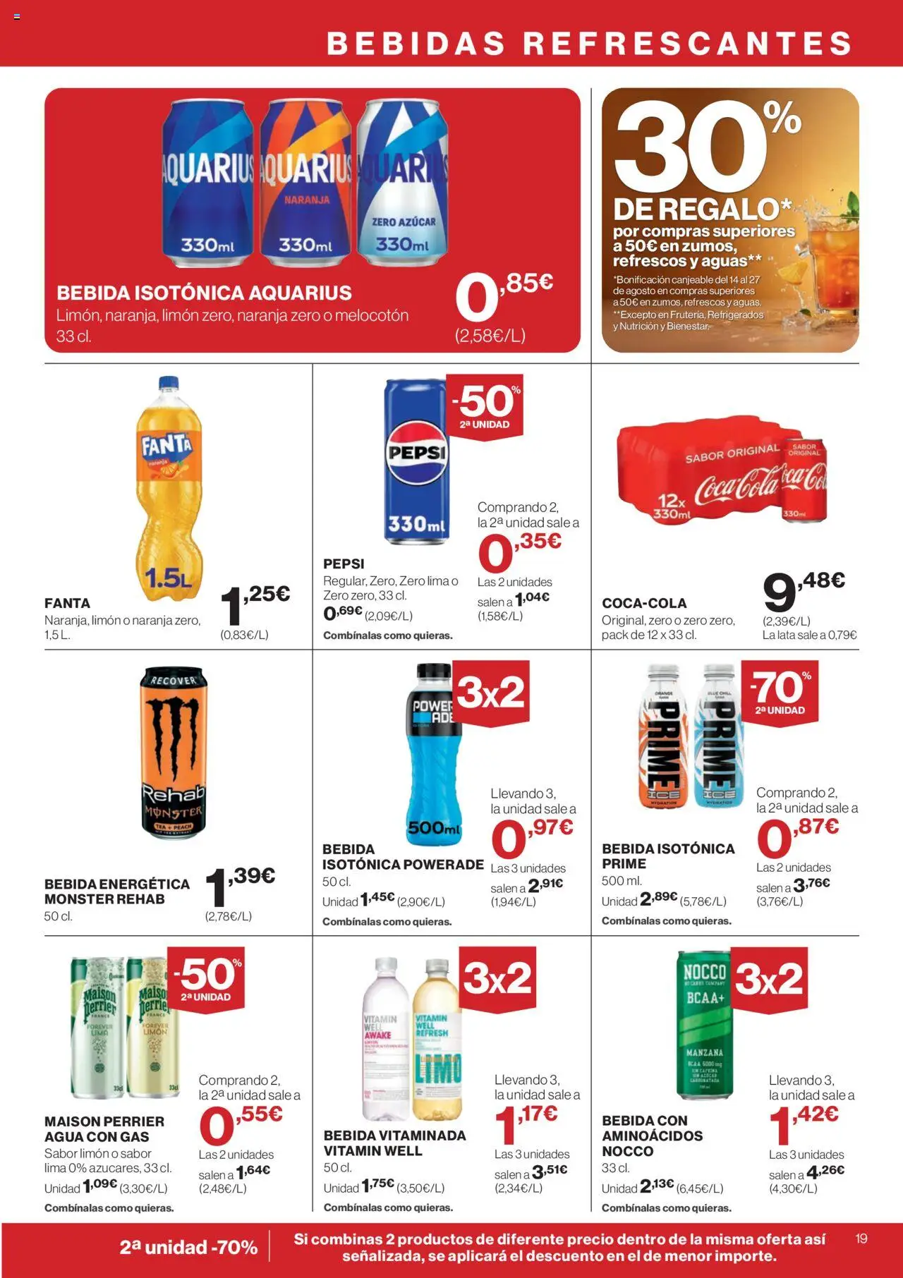 Supercor Exprés Canarias │ válido desde el 31.07.2025 | Página: 19 | Productos: Lima, Agua con gas, Manzana