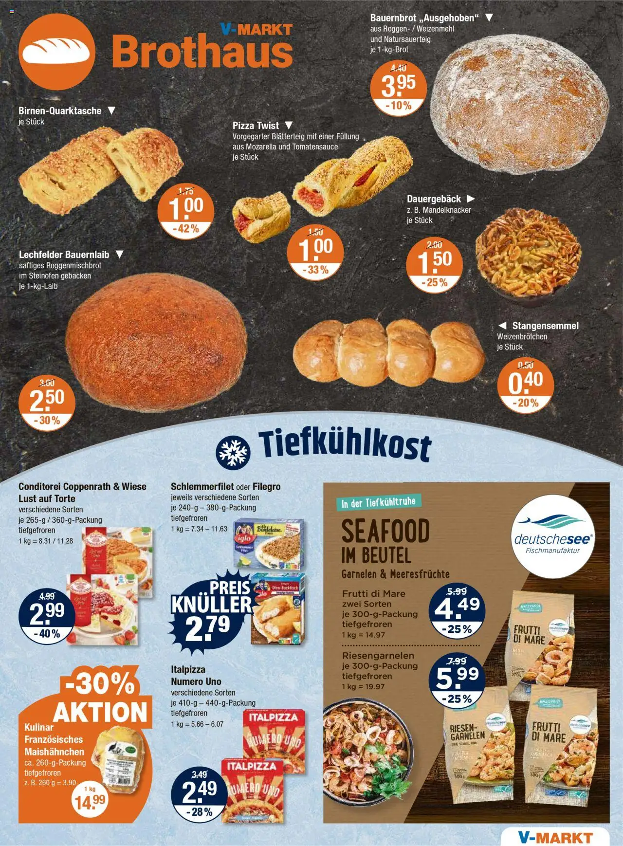 V-Markt - Oberbayern - gültig ab dem 14.08.2025 | Seite: 9 | Produkte: Iglo, Weizenmehl, Meeresfrüchte, Pizza