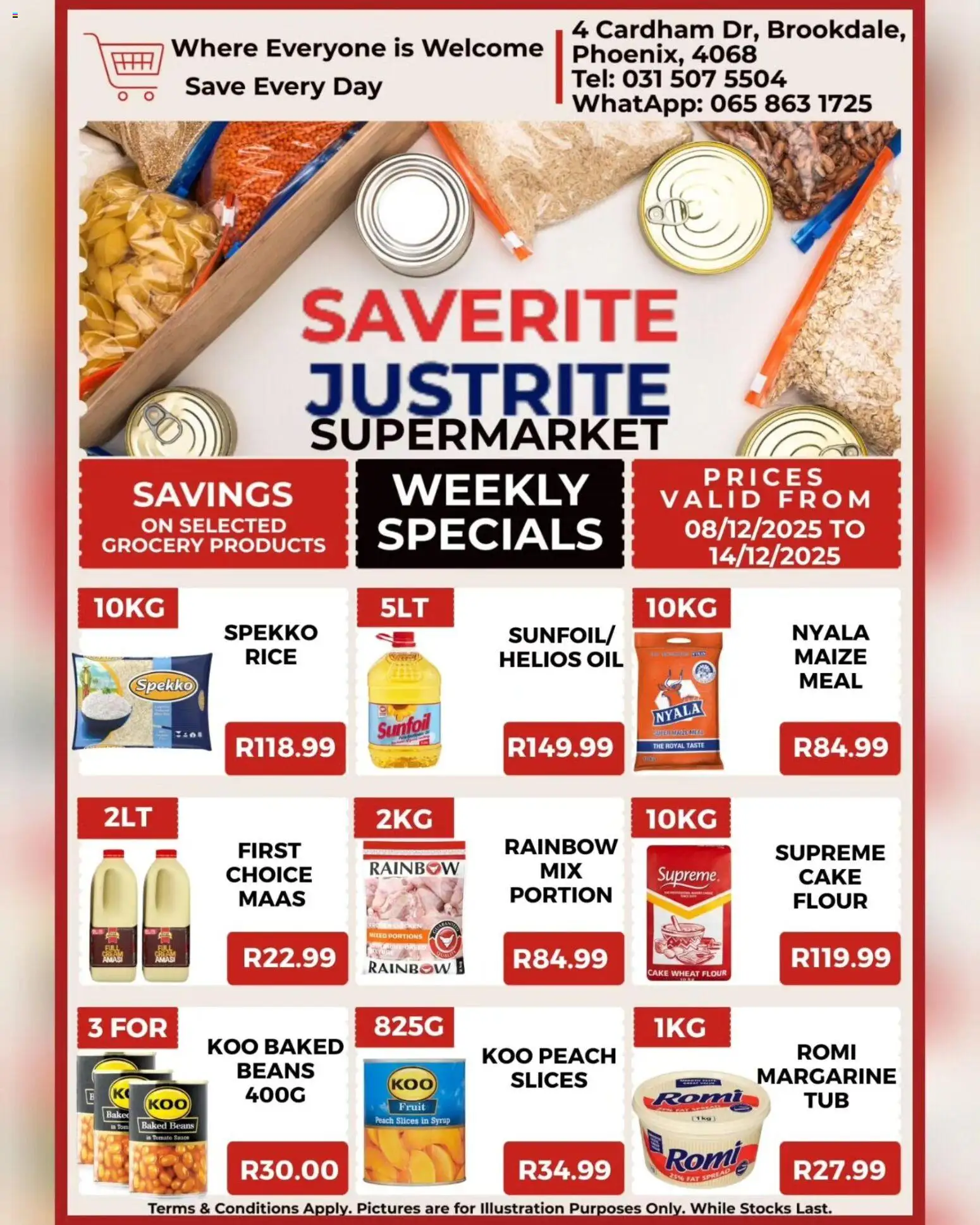 New Saverite catalogue – valid from 08.12.2025 | Page: 1 | Products: Baked beans, Oil, Syrup, Sauce