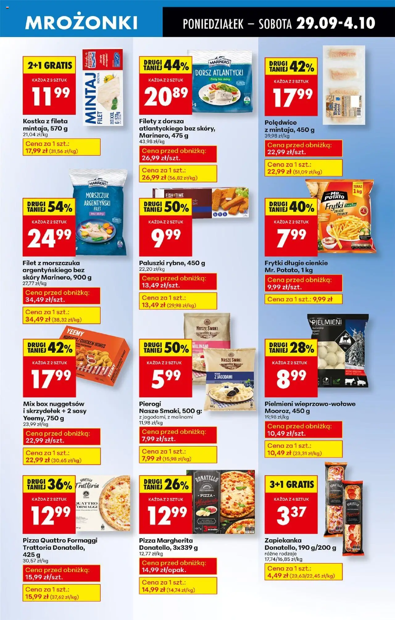 Biedronka gazetka od 29.09.2025 | Strona: 47 | Produkty: Pierogi, Dorsz, Paluszki rybne, Frytki