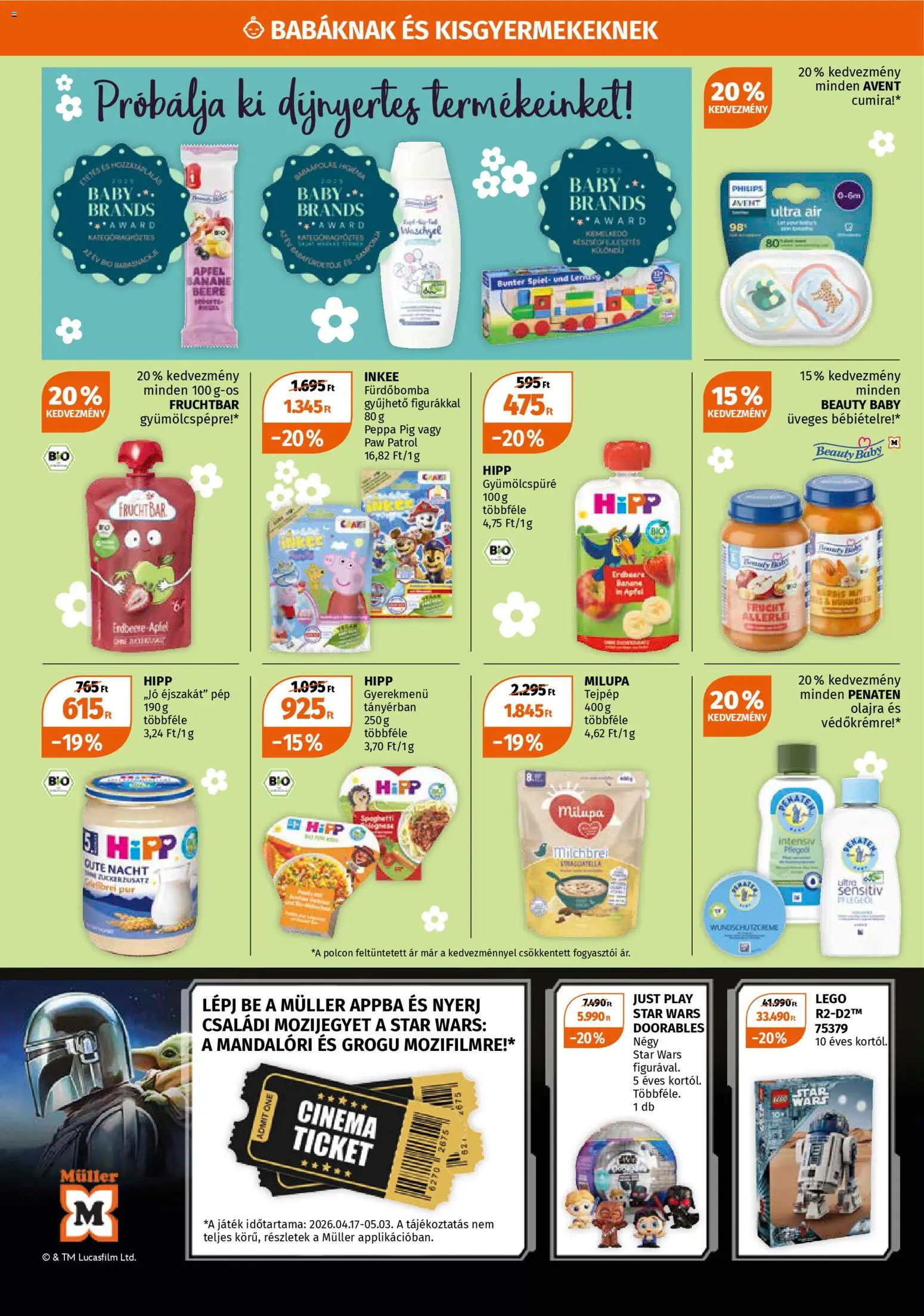 Müller akciós ujság - amely érvényes a következő dátumtól: 20.04.2026 | Oldal: 10 | Termékek: Fürdőbomba, Játék