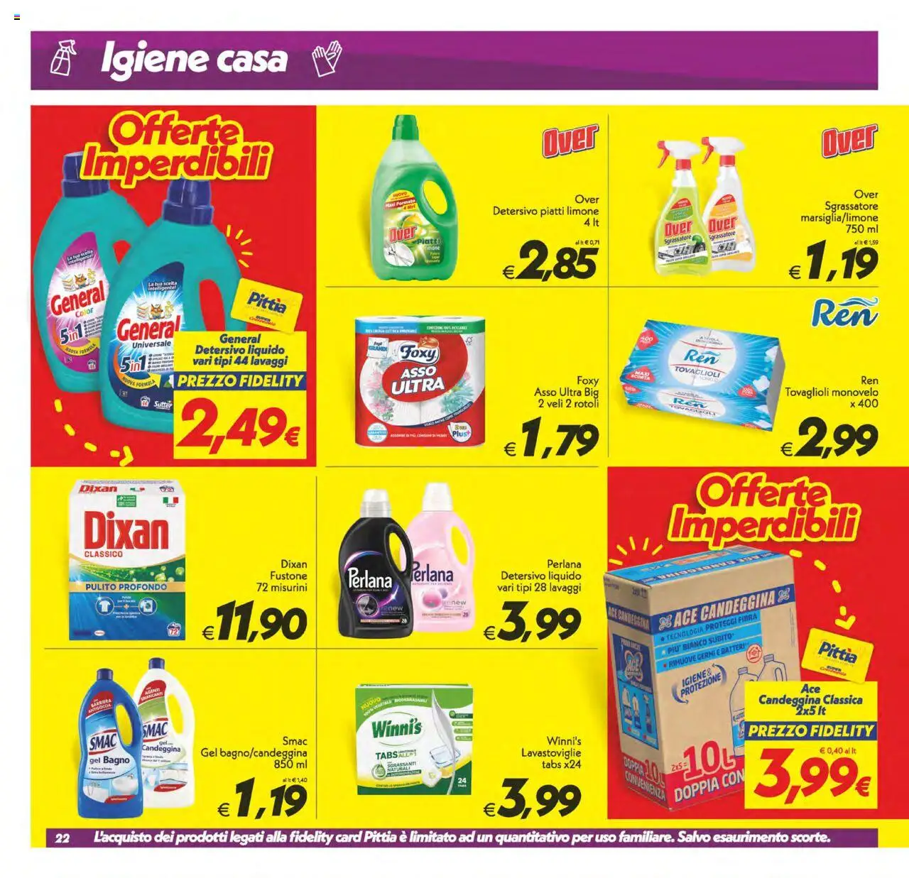 Volantino SuperConveniente del 24.07.2025 | Pagina: 22 | Prodotti: Sgrassatore, Limone, Lavastoviglie, Bagno