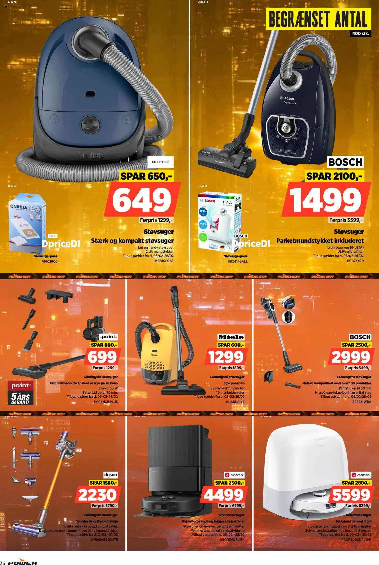 Power tilbudsavis – gyldig fra 13.02.2026 | Side: 36 | Produkter: Robotstøvsuger, Støvsuger, Batteri