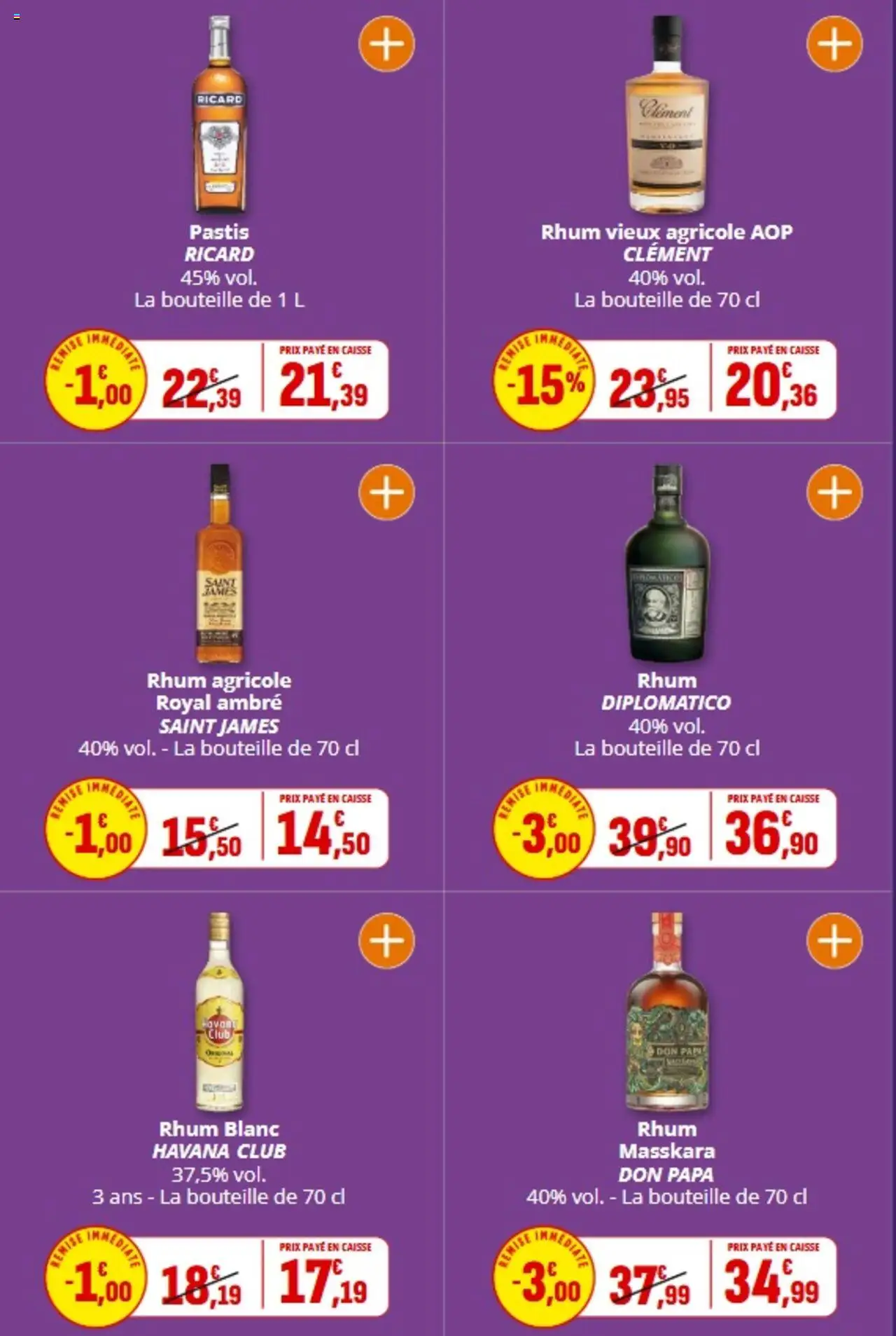 | Page: 50 | Produits: Ricard, Pastis, Rhum Masskara Don Papa, Rhum