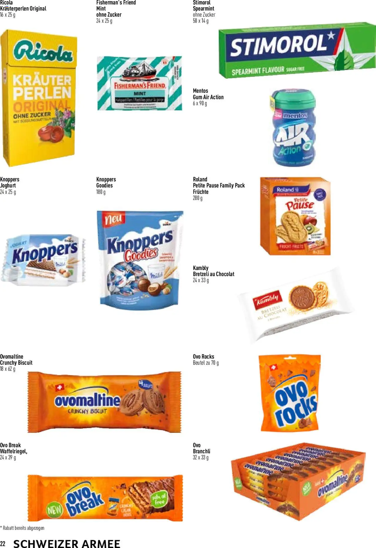 Prodega Aktionen Schweizer Armee ab 15.04.2025 | Seite: 22 | Produkte: Joghurt, Früchte, Zucker