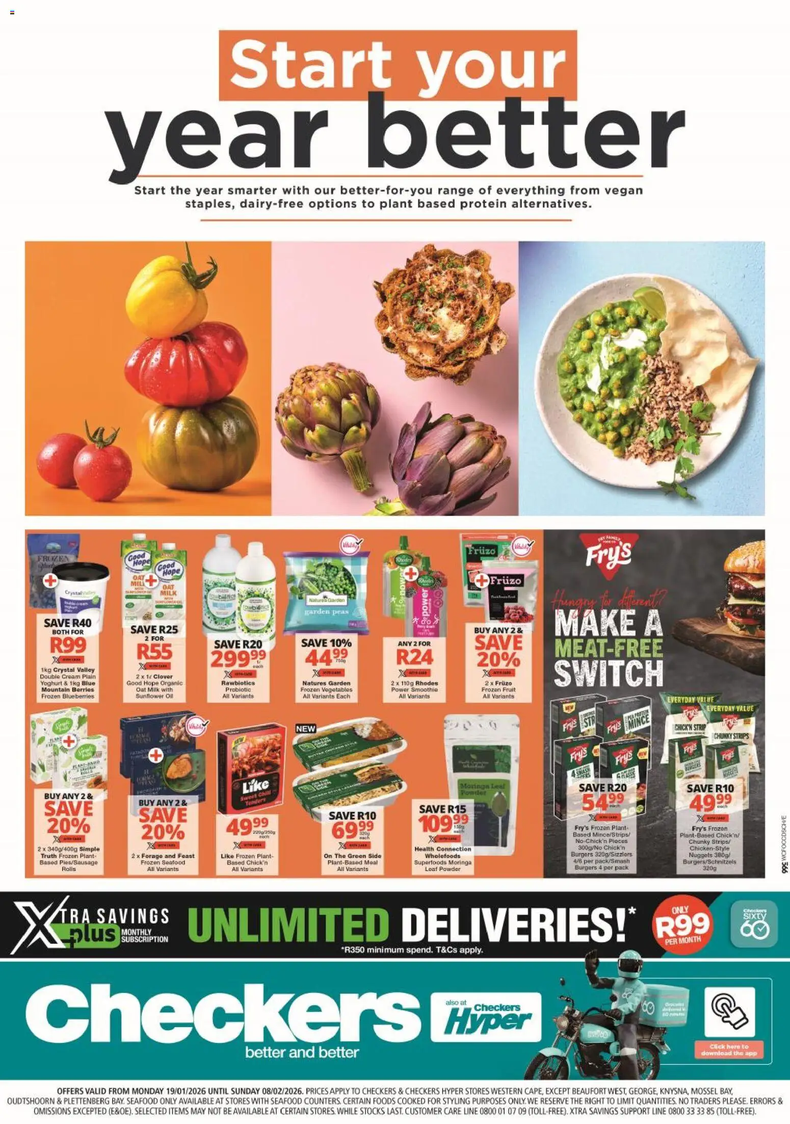 New Checkers catalogue – valid from 19.01.2026 | Page: 1 | Products: Grifo con filtro, Milk, Oil, Burgers