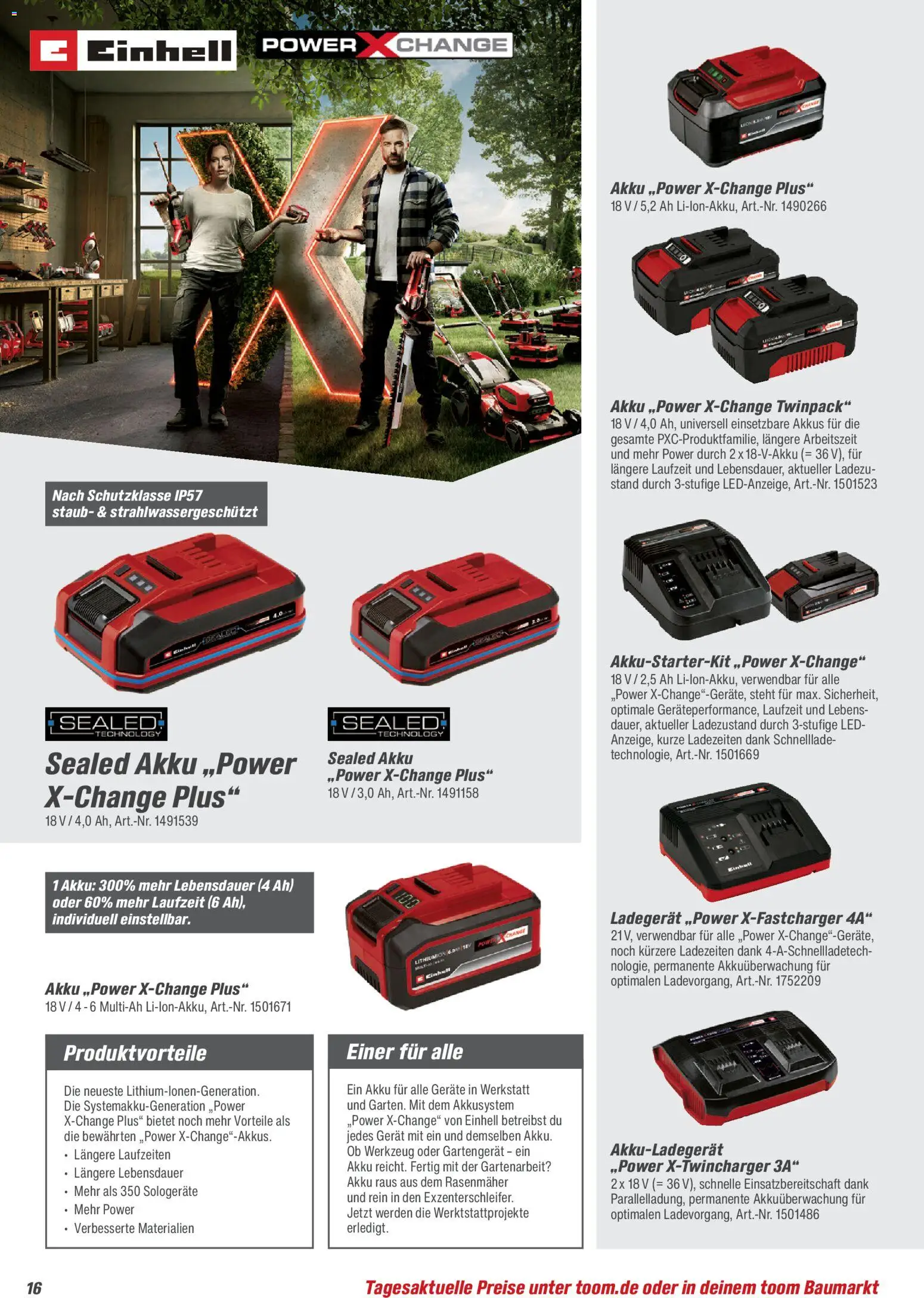 Toom Baumarkt Maschinen & Werkstatt 2026 – gültig ab 01.01.2026 | Seite: 16 | Produkte: Rasenmäher, Ladegerät