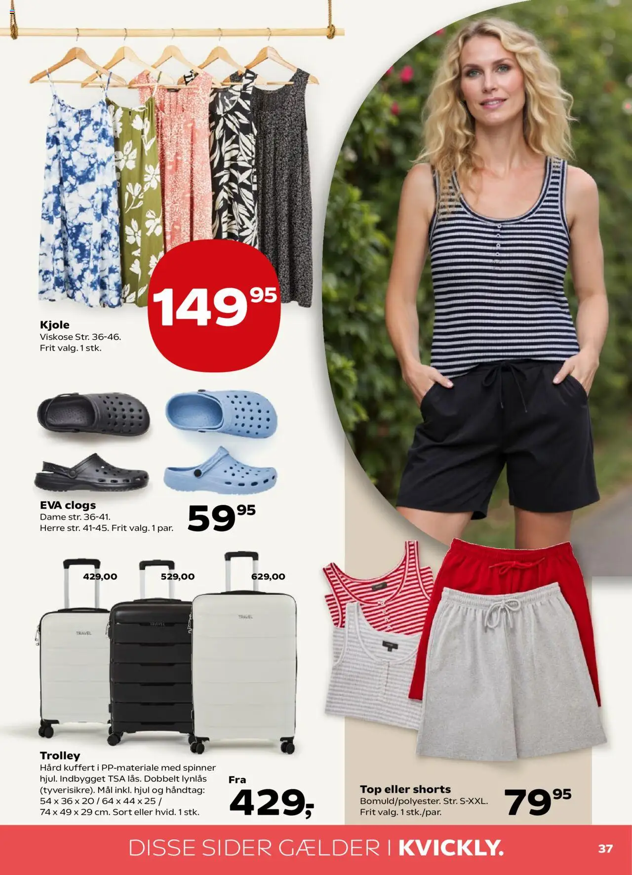 Kvickly Tilbudsavis gyldig fra 06.06.2025 | Side: 37 | Produkter: Shorts, Kuffert, Kjole