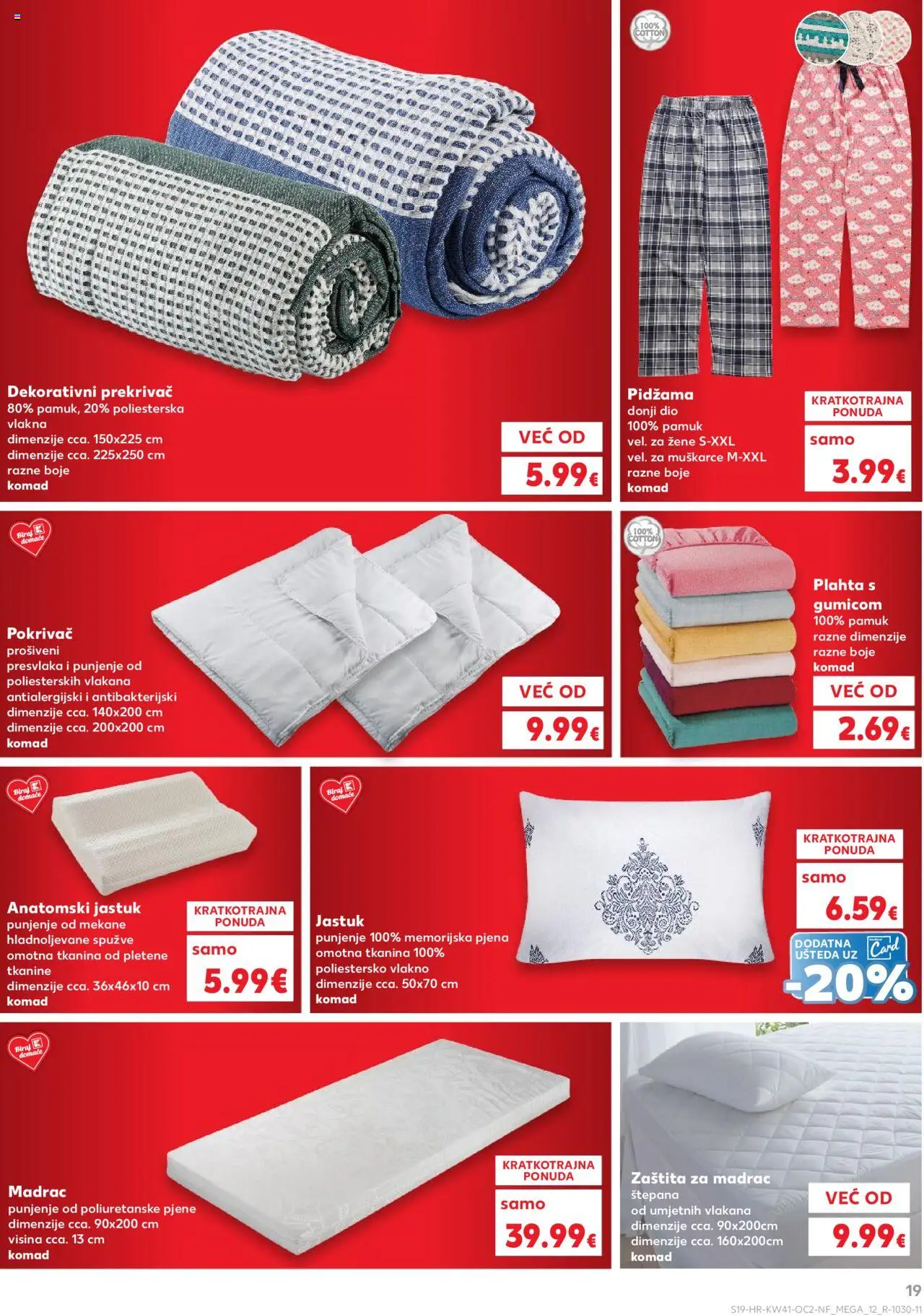 Kaufland katalog | vrijedi od 08.10.2025 | Stranica: 19 | Proizvodi: Madrac, Jastuk, Pokrivač, Plahta