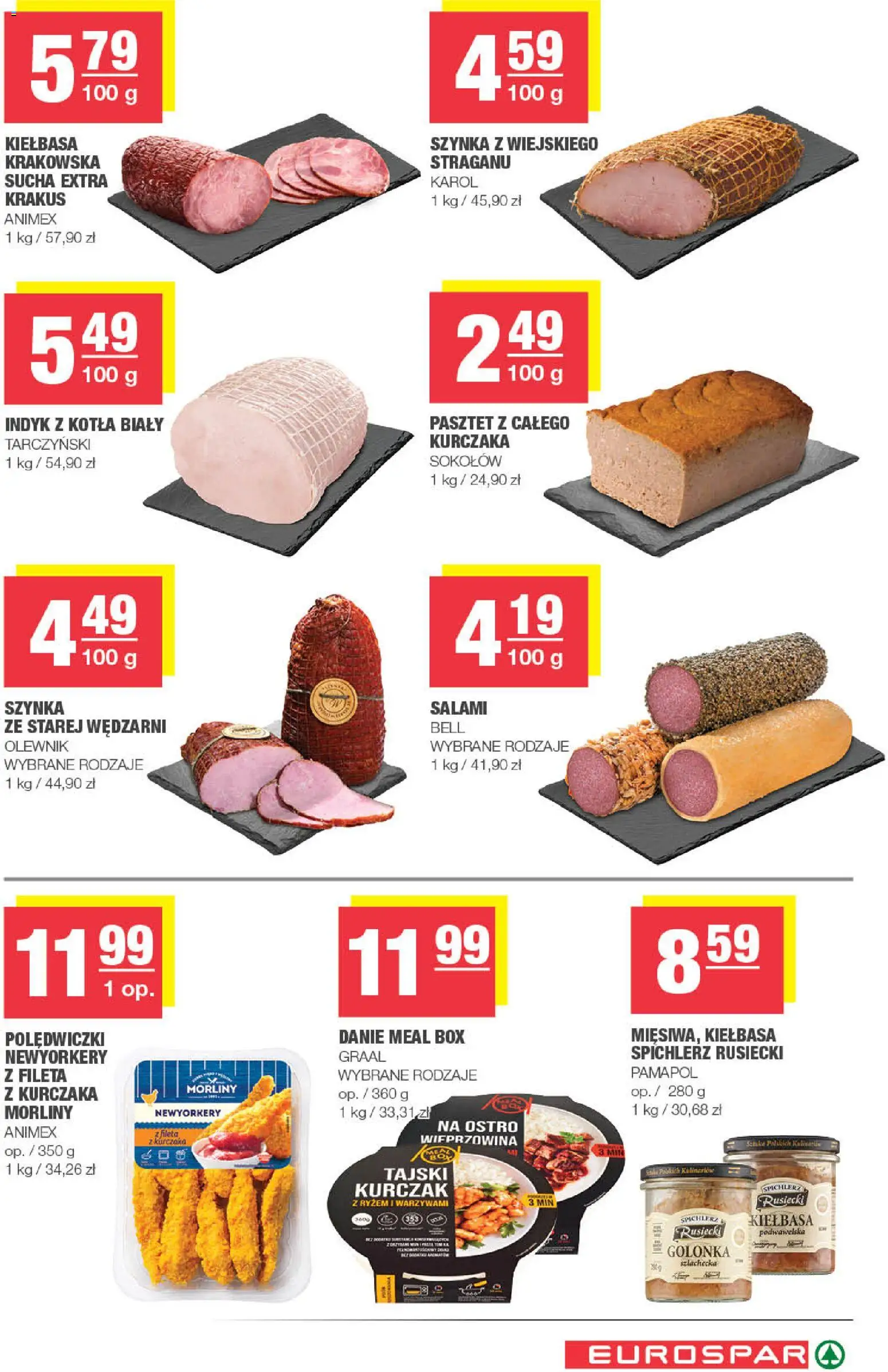 Spar gazetka - Eurospar od 22.04.2026 | Strona: 7 | Produkty: Kurczak, Bell, Kiełbasa podwawelska, Salami
