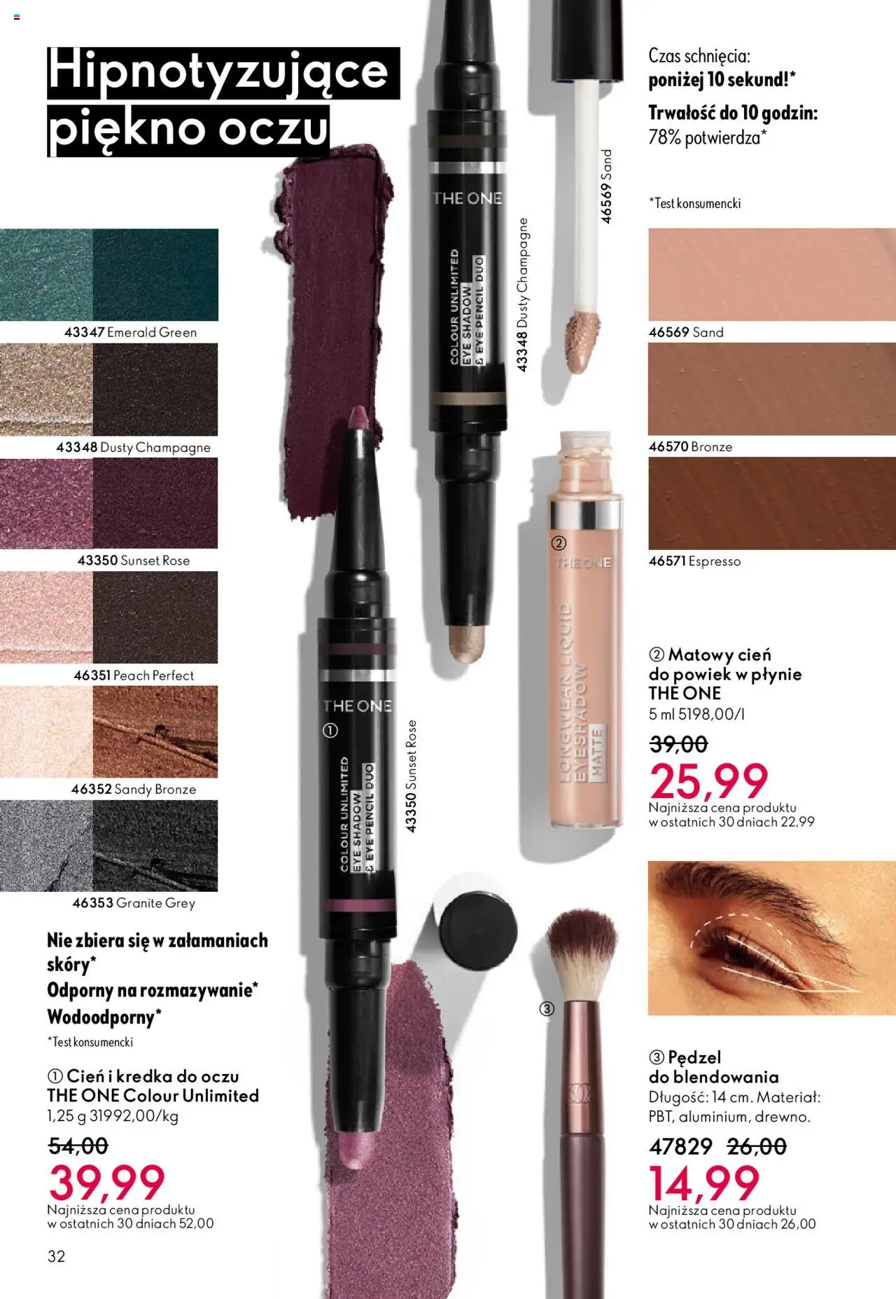 Oriflame Katalog 14 2025 od 01.10.2025 | Strona: 32 | Produkty: Pędzel, Champagne, Kredka do oczu