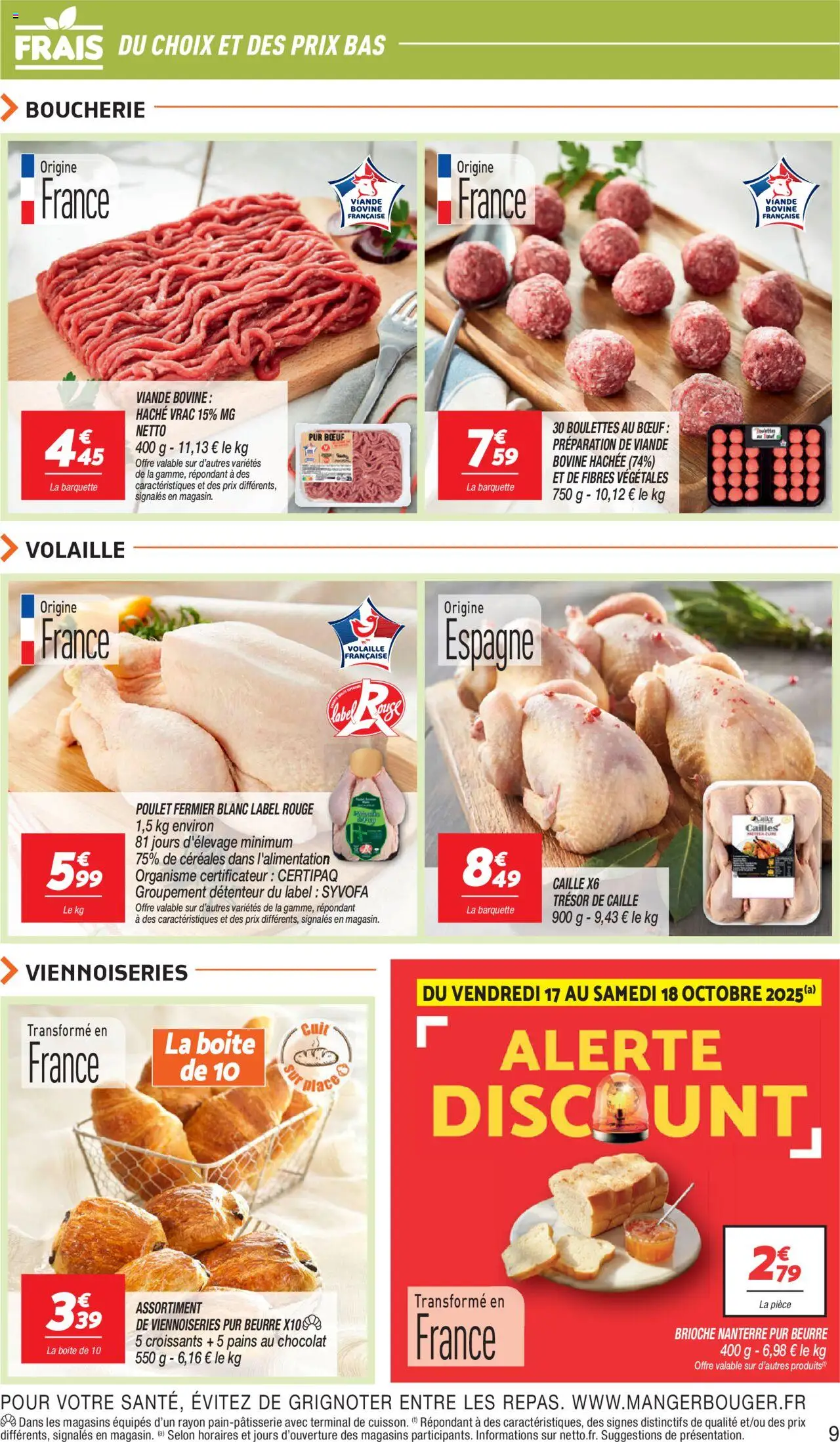 {H1} | Page: 9 | Produits: Volaille, Viennoiseries, Beurre, Viande