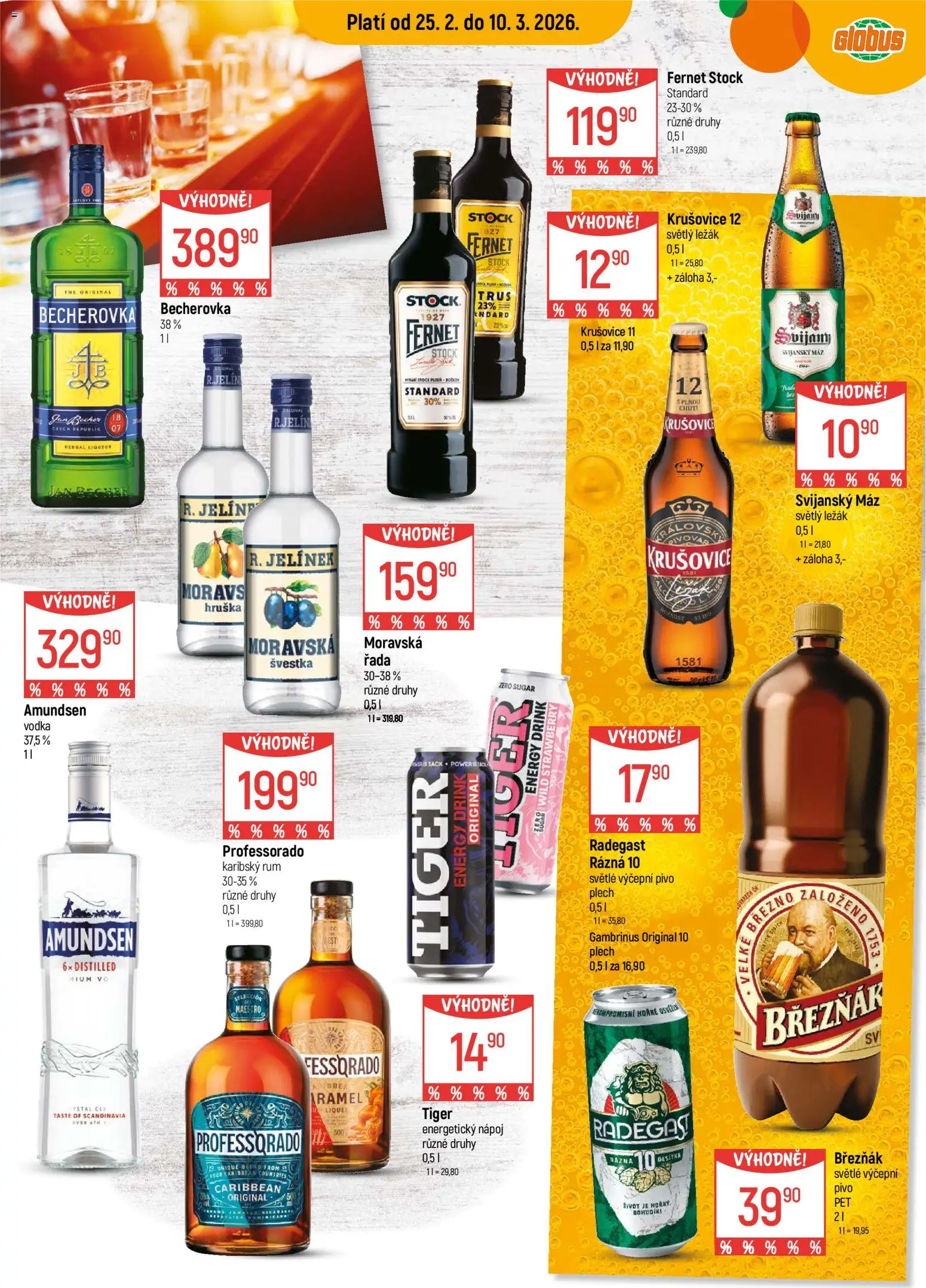 Globus leták - Ostrava od 25.02.2026 | Strana: 13 | Produkty: Rum, Globus, Krušovice, Becherovka