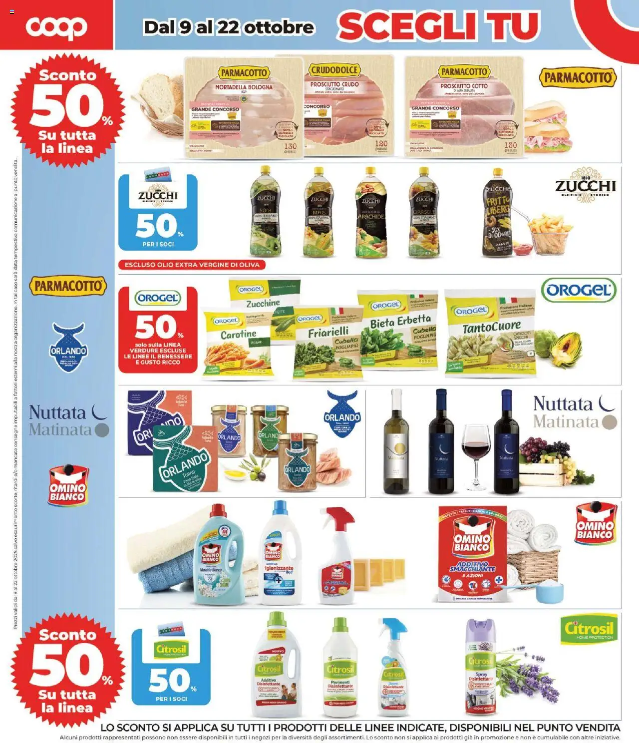Volantino COOP del 09.10.2025 | Pagina: 2 | Prodotti: Prosciutto Cotto, Olio, Carciofi, Mortadella