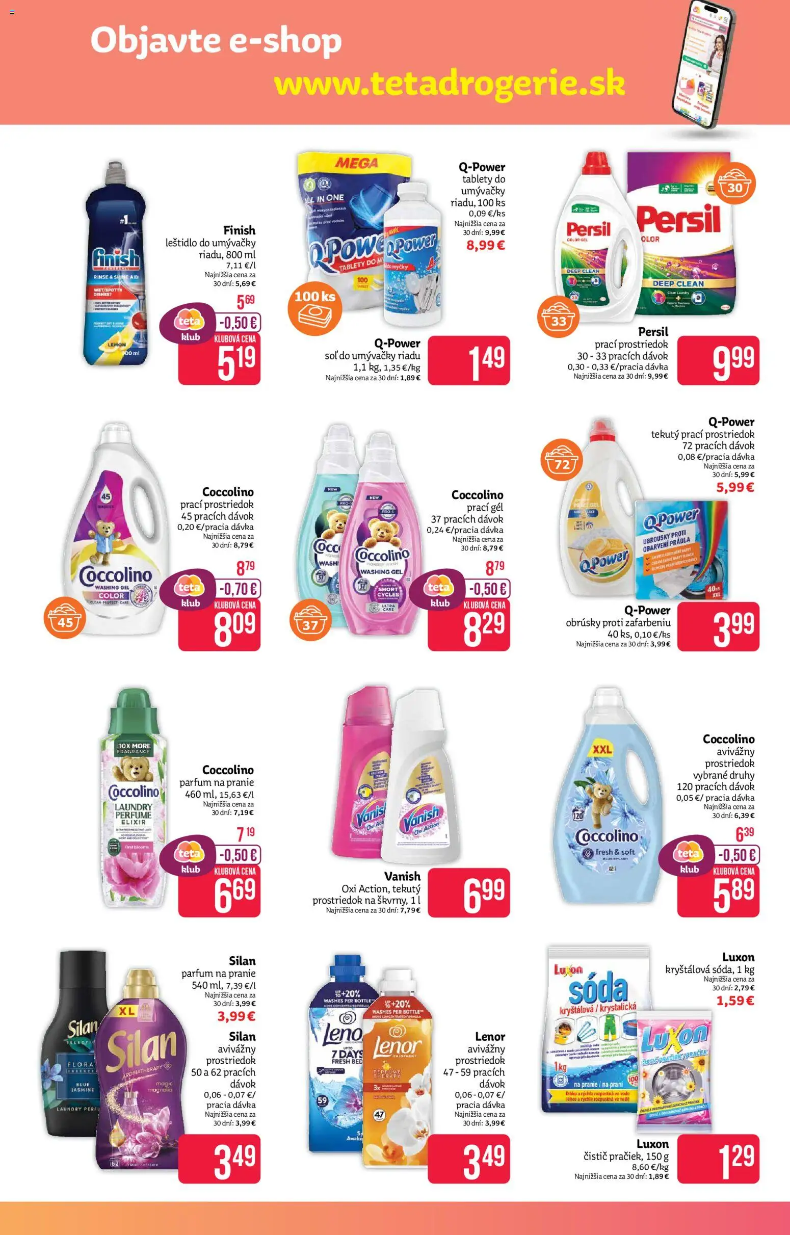 Nové Teta drogerie akcie – leták je platný od 07.01.2026 | Strana: 15 | Produkty: Silan, Vanish, Coccolino, Lenor