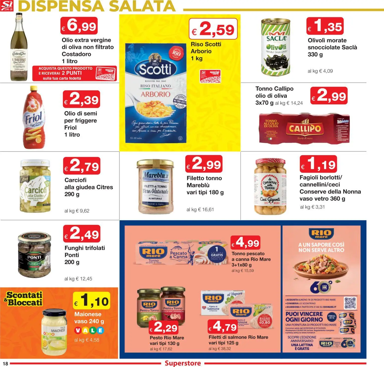 Volantino Sì con Te del 27.11.2025 | Pagina: 18 | Prodotti: Salmone, Riso, Carciofi, Tonno