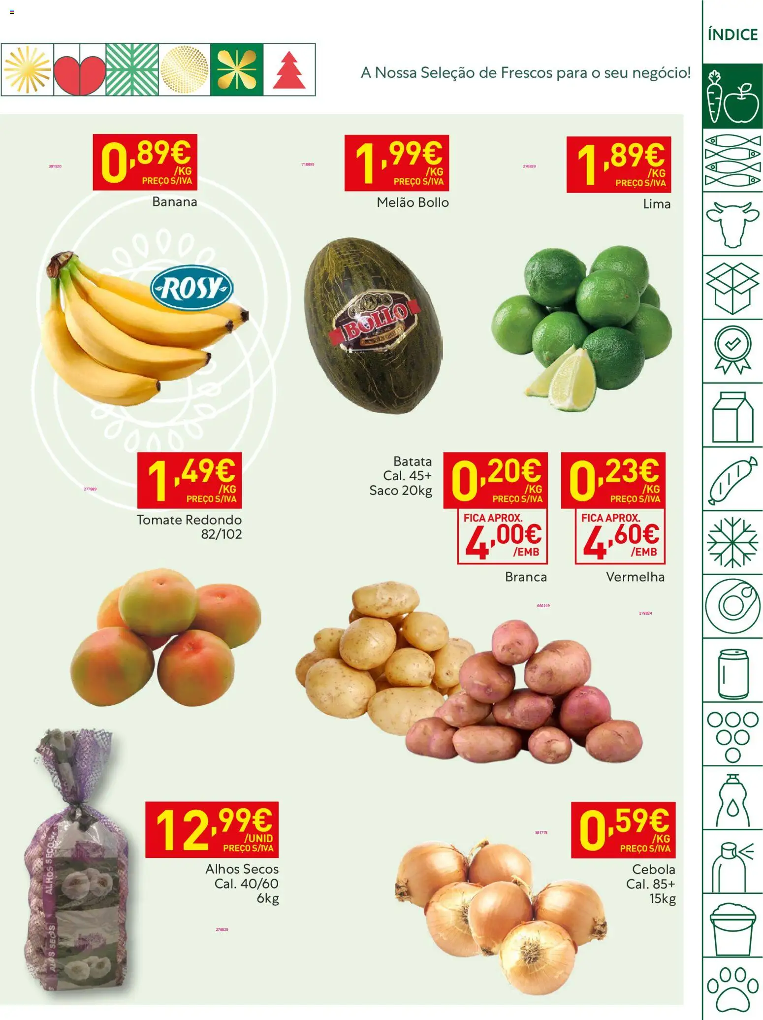 Recheio folheto │ válido de 25.12.2025 | Página: 3 | Produtos: Batata, Banana, Alhos, Melão