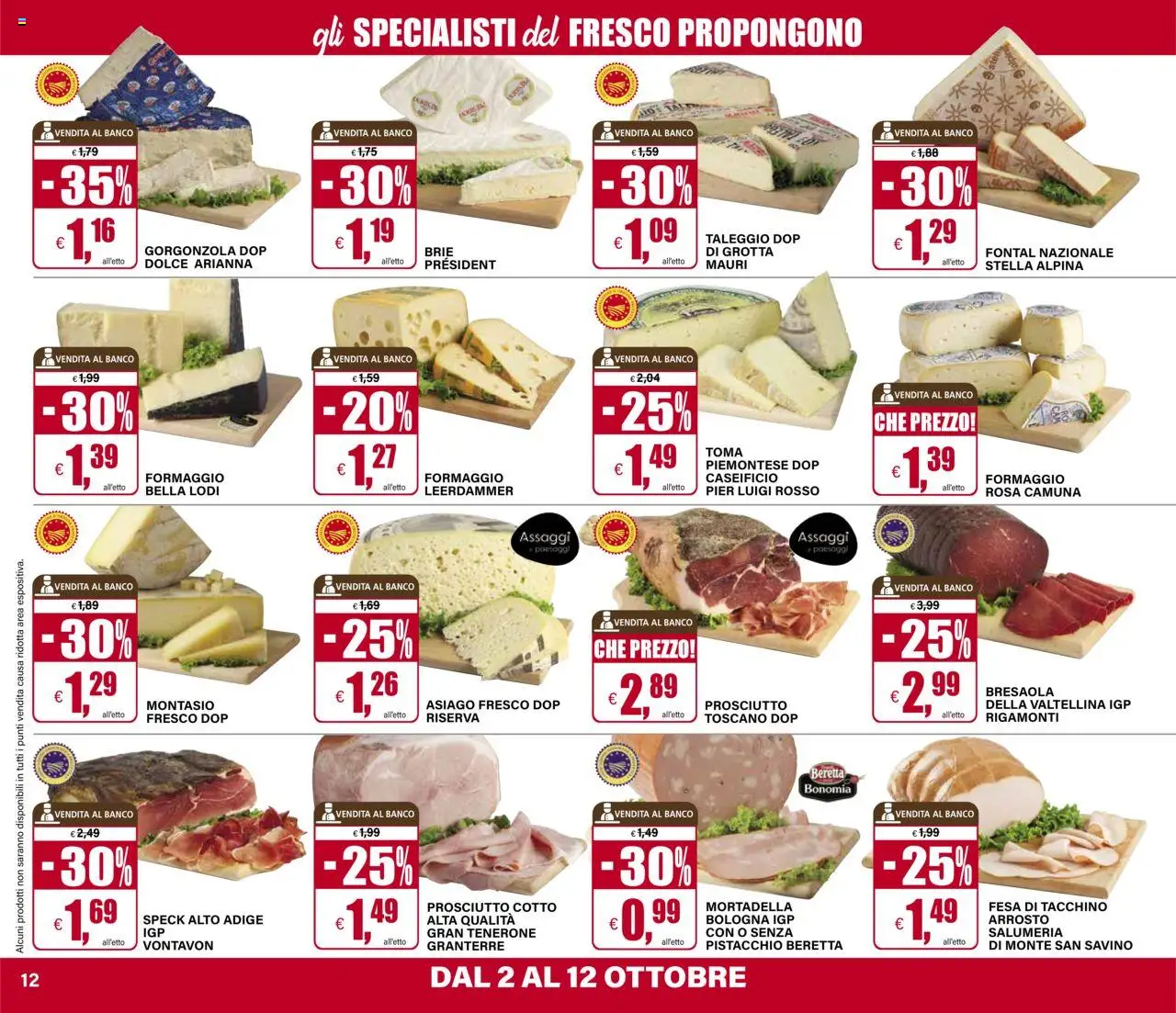 Volantino Il Gigante del 02.10.2025 | Pagina: 12 | Prodotti: Arrosto, Tacchino, Prosciutto, Gorgonzola