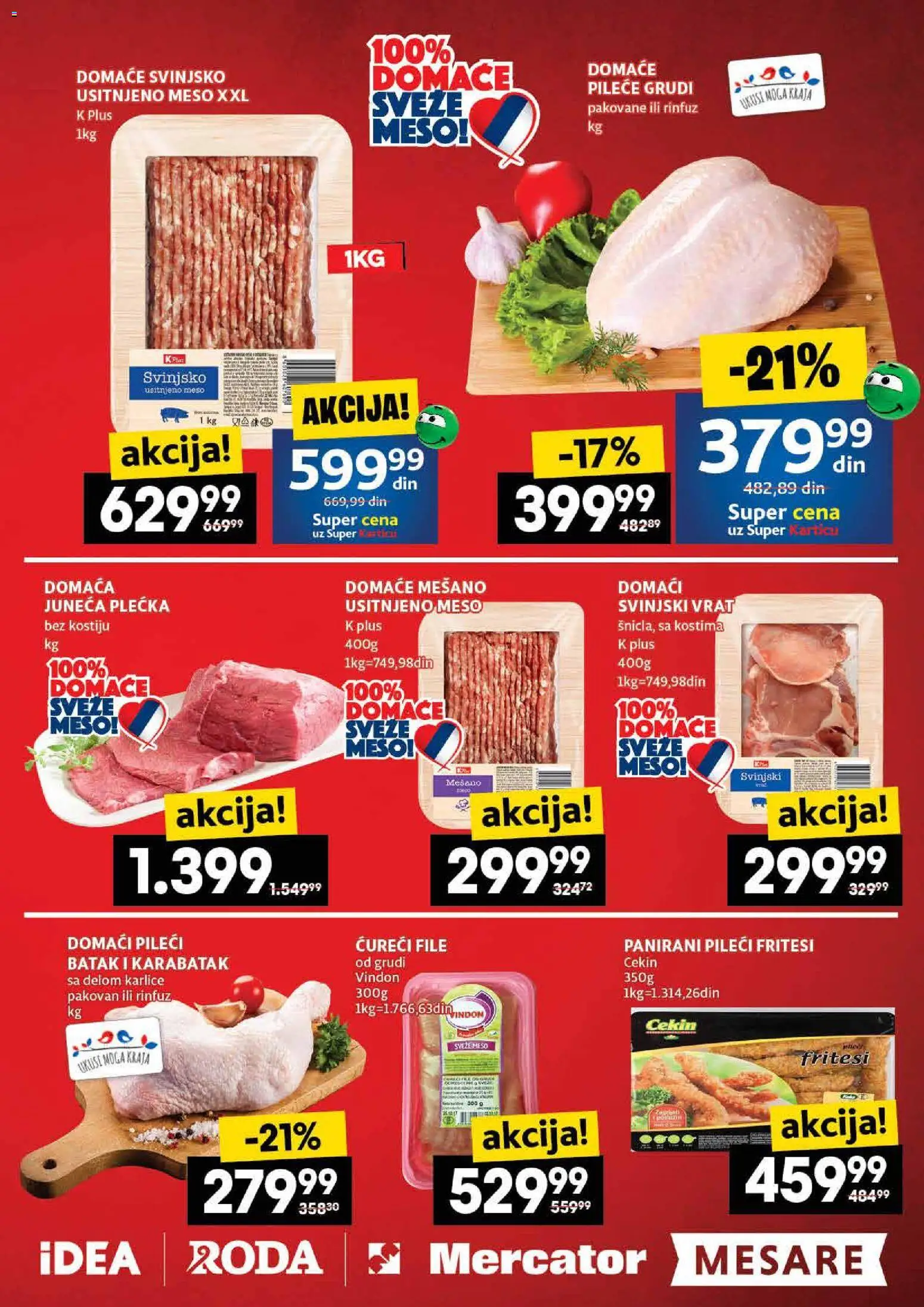 Idea katalog - važi od 30.10.2025 | Strana: 5 | Proizvode: Pileće grudi, Svinjski vrat, Ćureći file