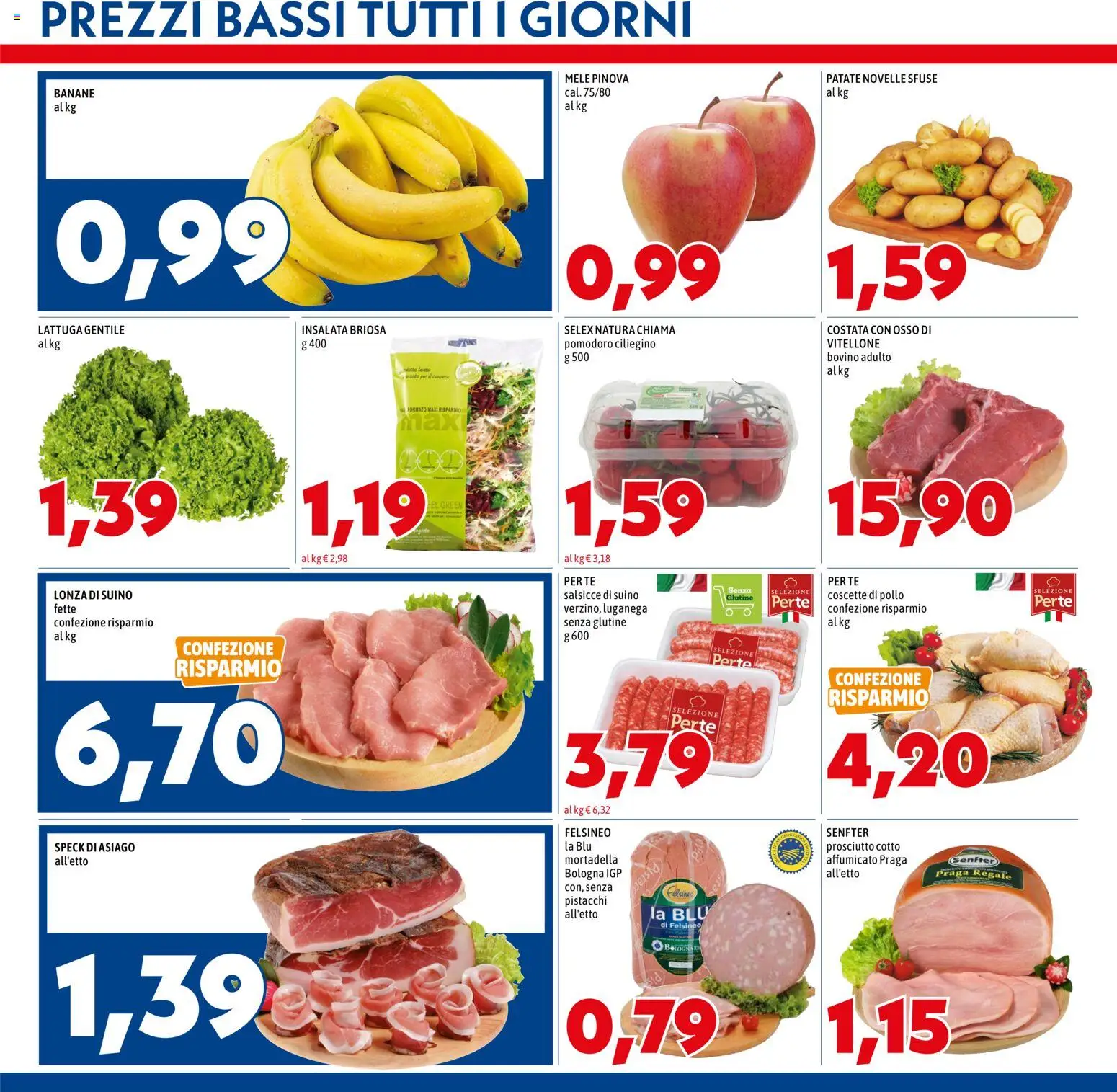 Volantino Mega del 23.04.2026 | Pagina: 3 | Prodotti: Speck, Banane, Suino, Pistacchi