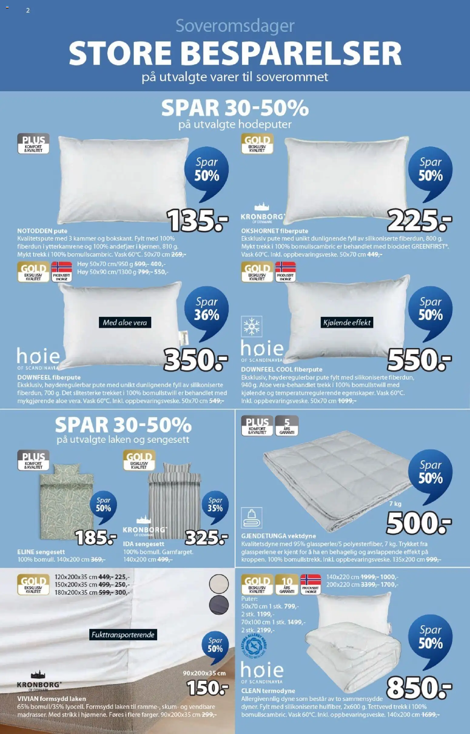 {H1} | Side: 2 | Produkter: Dyne, Laken, Pute, Strikk