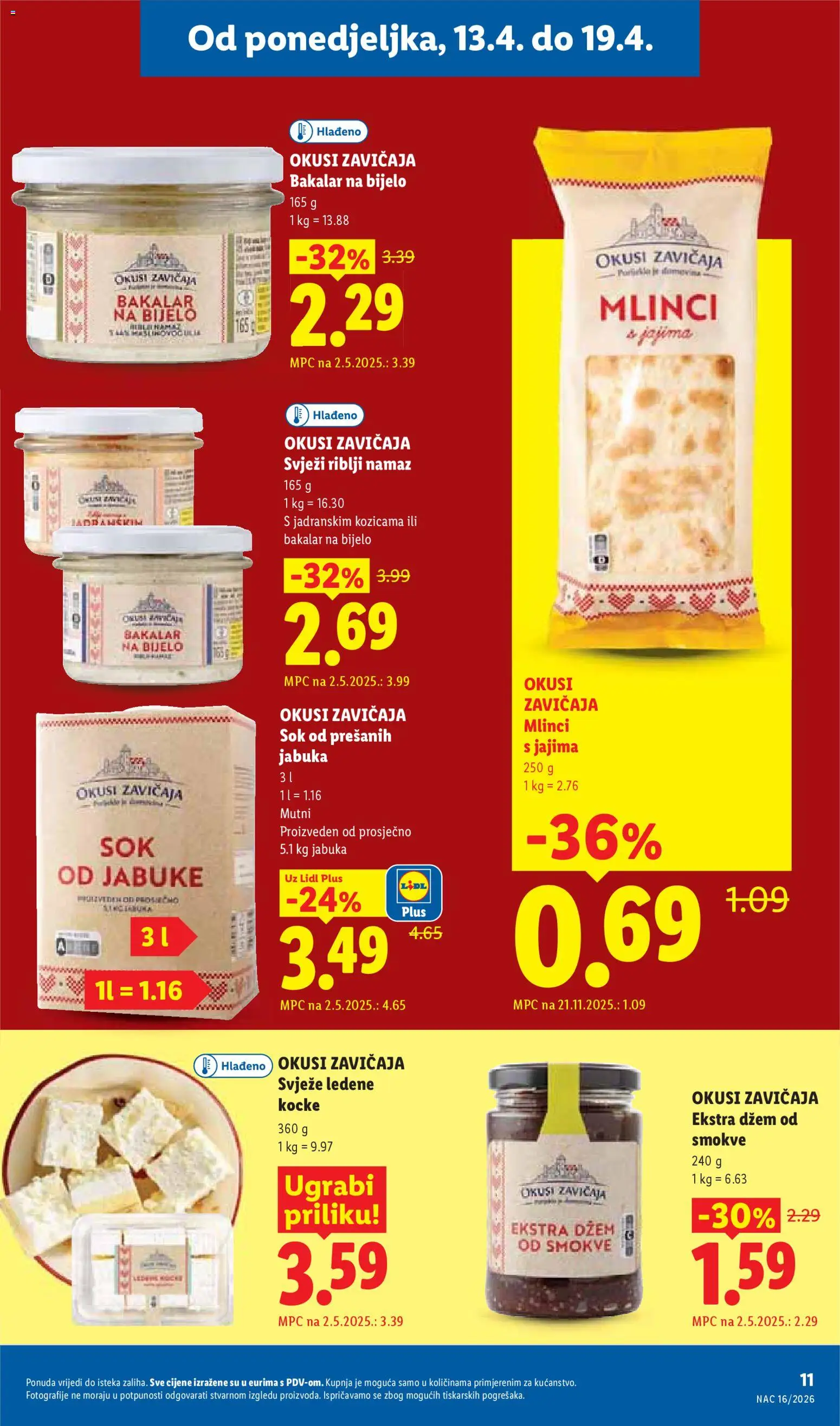Lidl katalog | vrijedi od 13.04.2026 | Stranica: 11 | Proizvodi: Sok, Mlinci, Jabuke, Jabuka