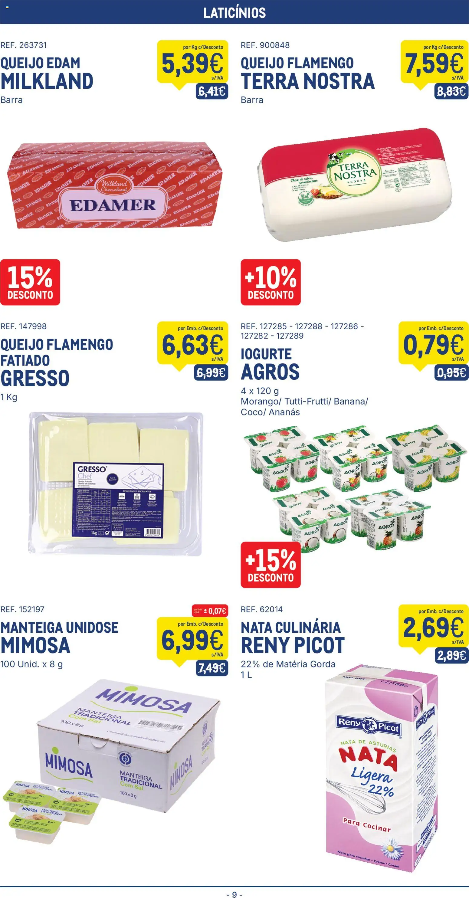 Makro folheto │ válido de 20.01.2026 | Página: 9 | Produtos: Manteiga, Queijo, Iogurte, Nata