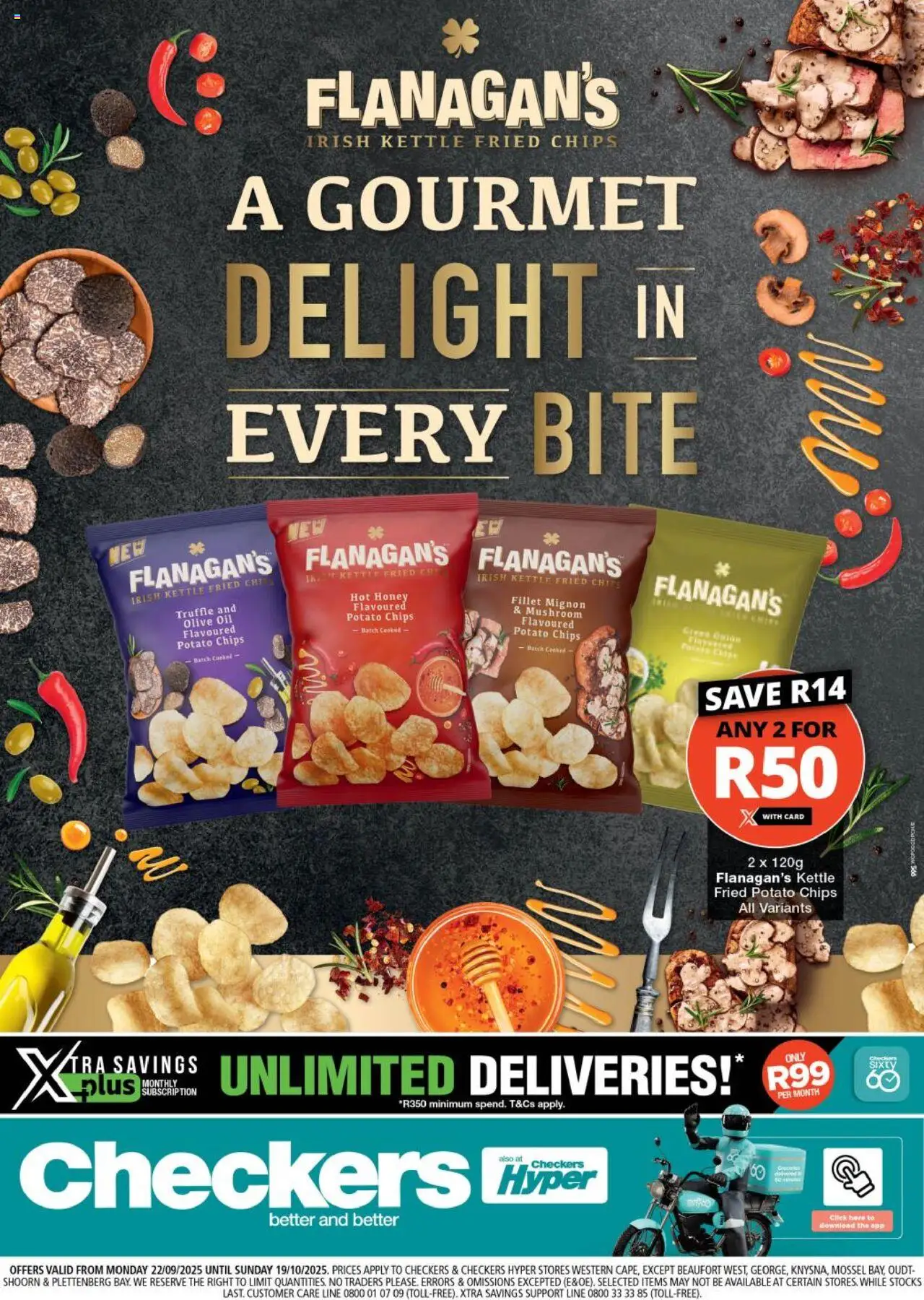New Checkers catalogue – valid from 22.09.2025 | Page: 1 | Products: Kettle, Oil, Chips