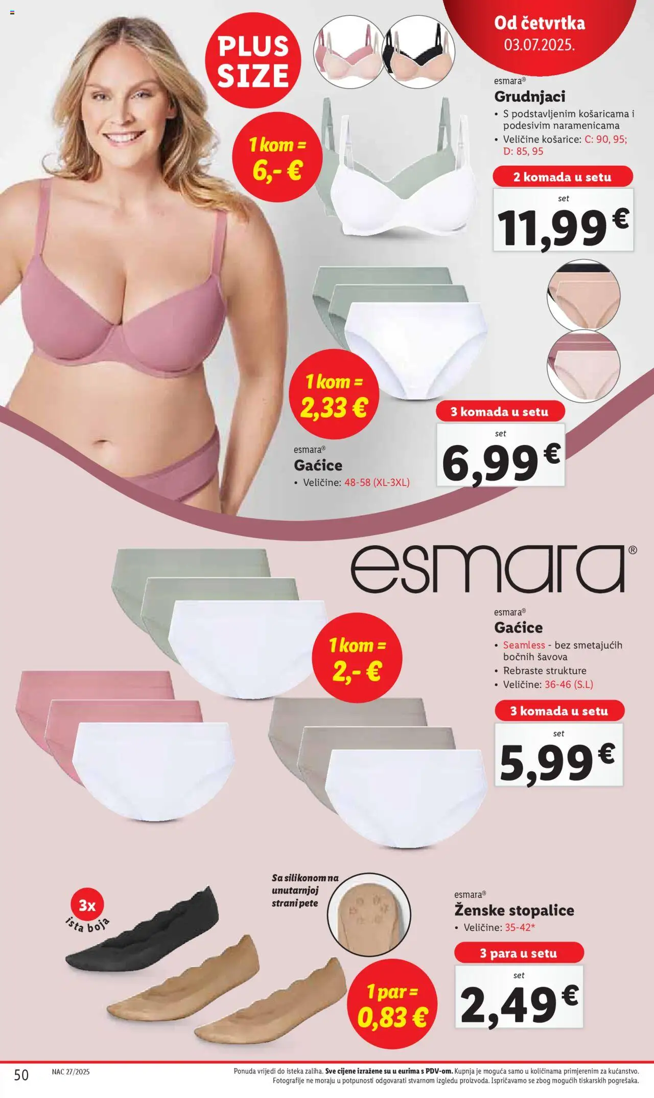 Lidl katalog | vrijedi od 30.06.2025 | Stranica: 50 | Proizvodi: Gaćice