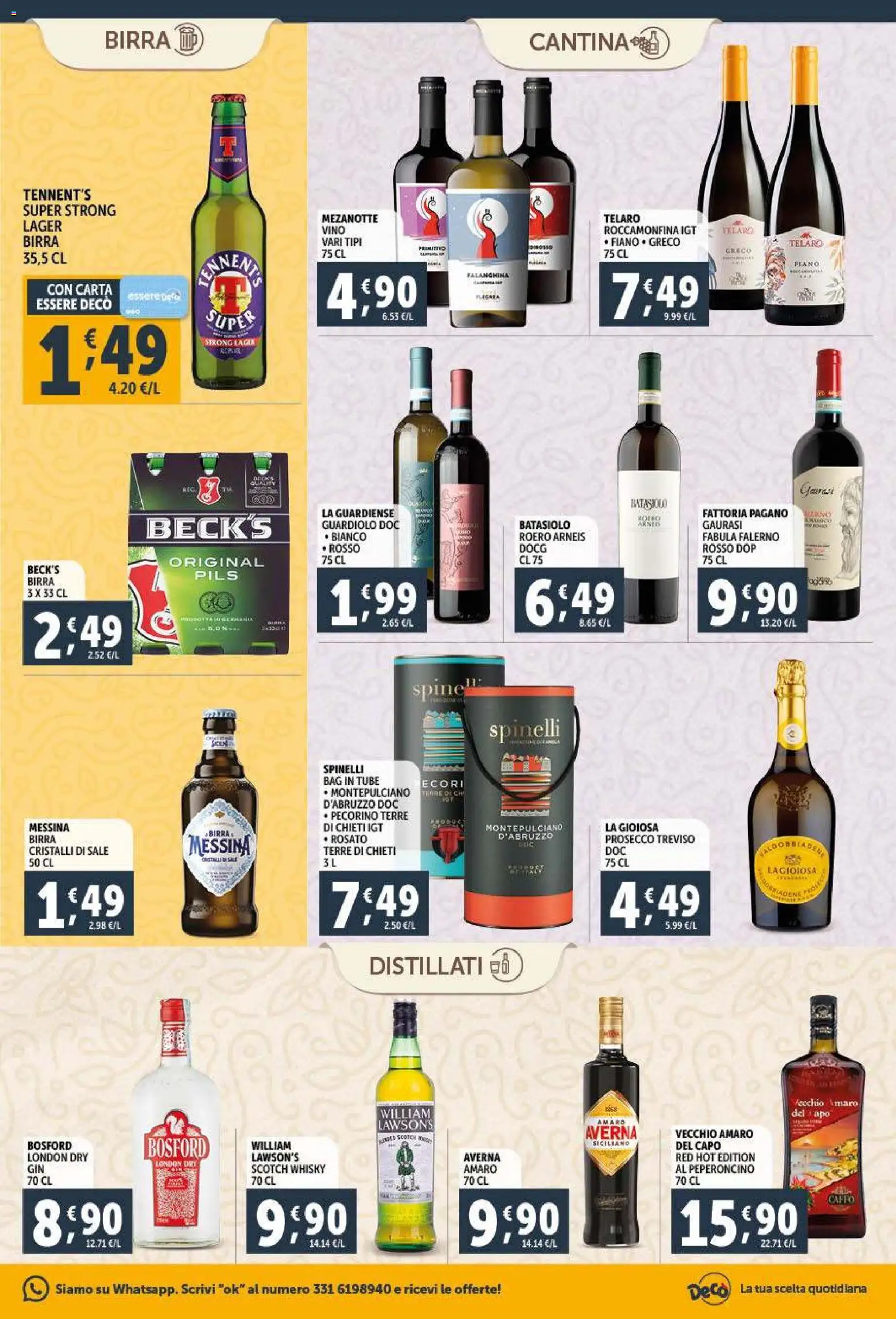 Volantino Decò del 09.01.2026 | Pagina: 17 | Prodotti: Tennent's, Whisky, Sale, Pecorino