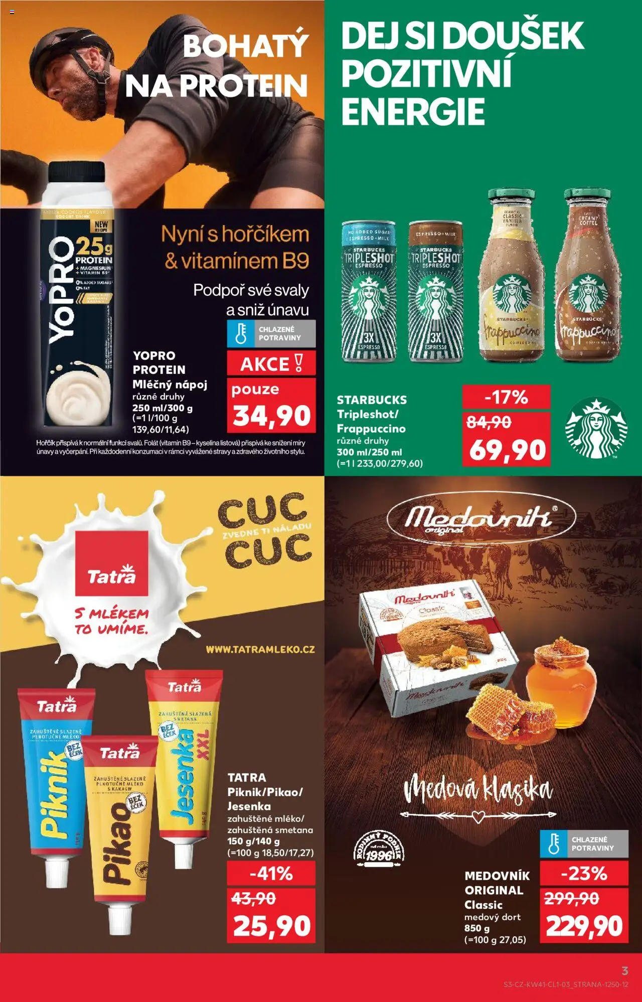 Kaufland leták - Praha 8 od 08.10.2025 | Strana: 3 | Produkty: Hořčík, Mléko, Plnotučné mléko, Protein