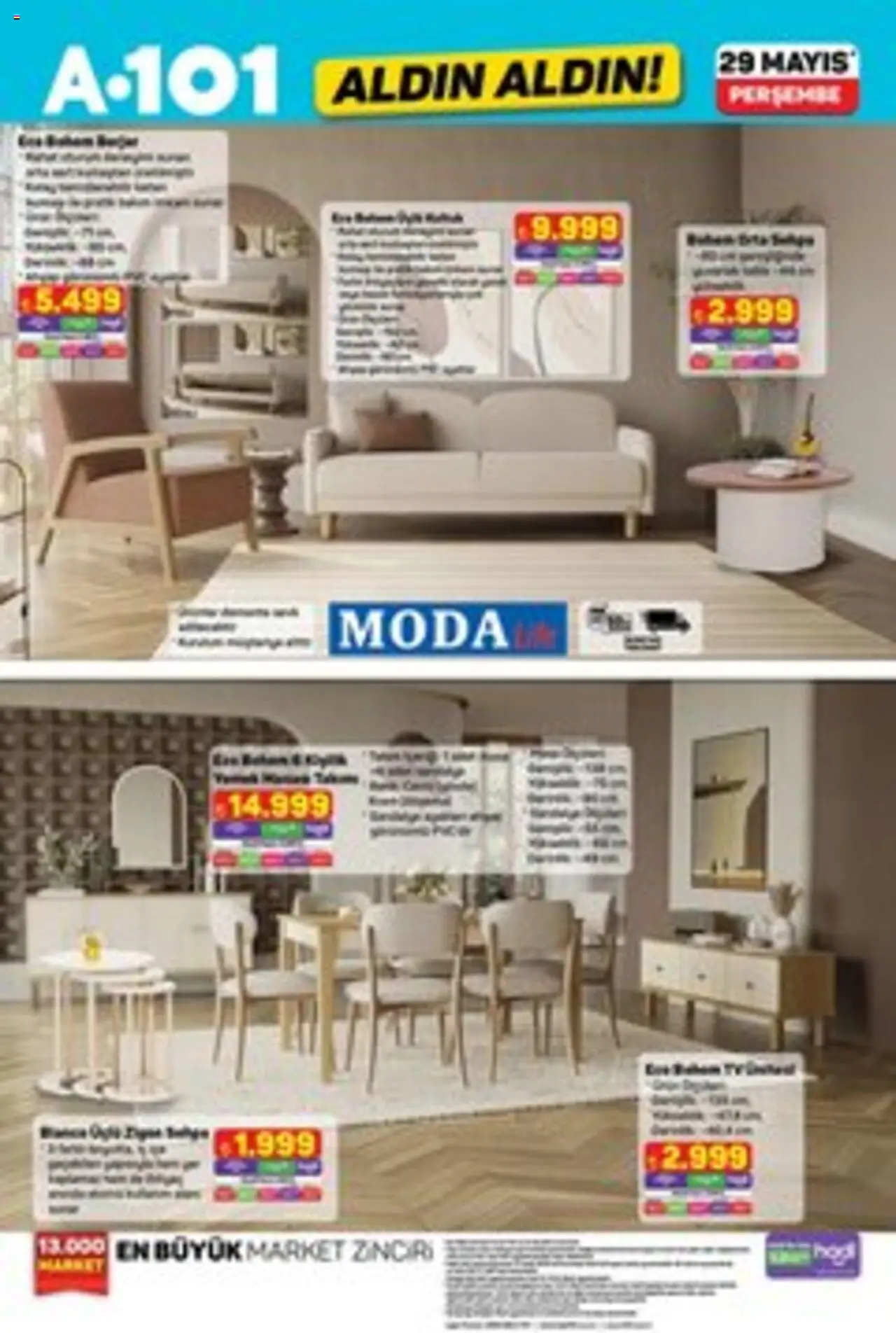 A101 Katalog Aldın Aldın - 29.05.2025 tarihinden itibaren geçerlidir | Sayfa: 2 | Ürünler: TV ünitesi, Yatak, Masa, Şort