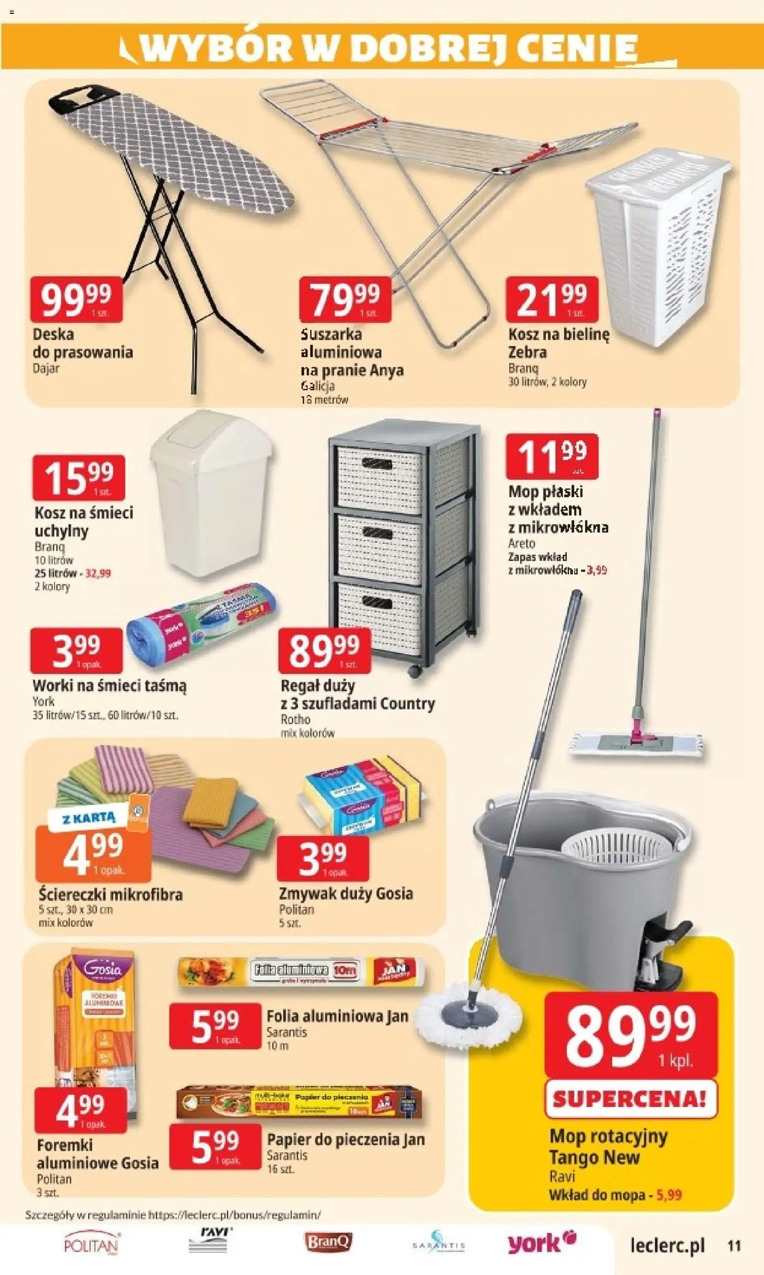 E.Leclerc Gazetka - Zamość od 13.11.2025 | Strona: 11 | Produkty: Karta, Suszarka, Papier do pieczenia, Kosz