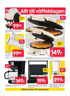 Rusta erbjudanden - Förhandsvisning av reklamblad från butik Rusta aktuell från 16.03.2026 | Sida: 5 | Produkter: Kaffebryggare, Våffeljärn, Elvisp, Blender
