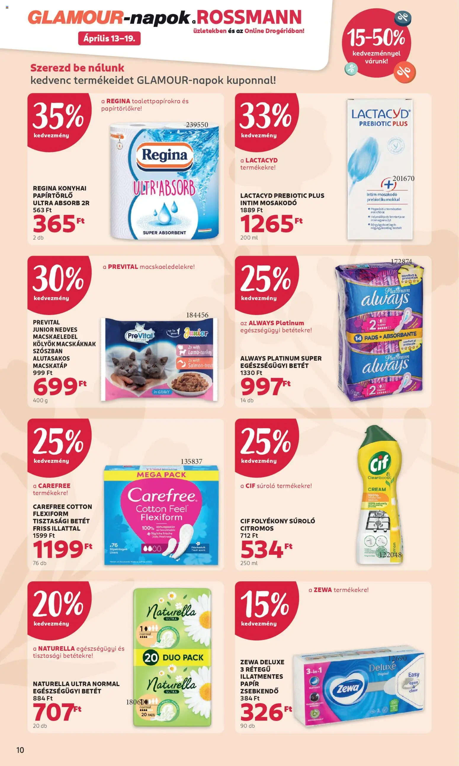 Rossmann akciós ujság - amely érvényes a következő dátumtól: 13.04.2026 | Oldal: 10