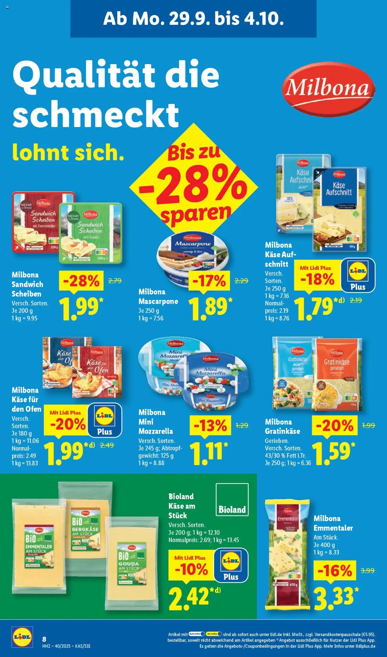 Lidl Prospekt Hilders – gültig ab 29.09.2025 | Seite: 20 | Produkte: Ofen, Mascarpone, Mozzarella, Gouda