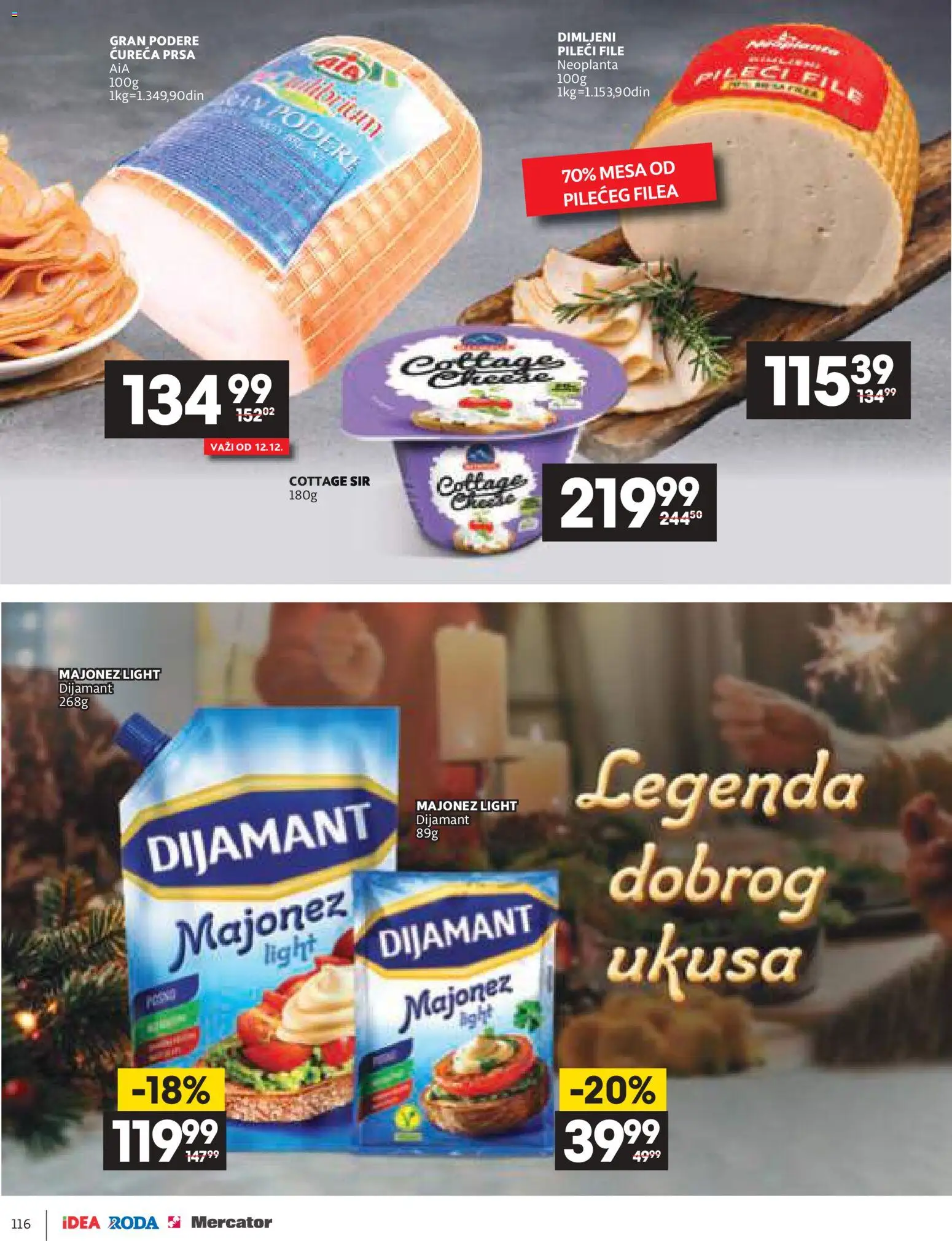 Roda katalog - važi od 11.12.2025 | Strana: 116 | Proizvode: Majonez, Pileći file, Sir